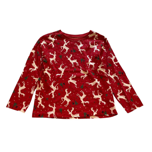 Primark 5-6 years red Christmas print cotton t-shirt