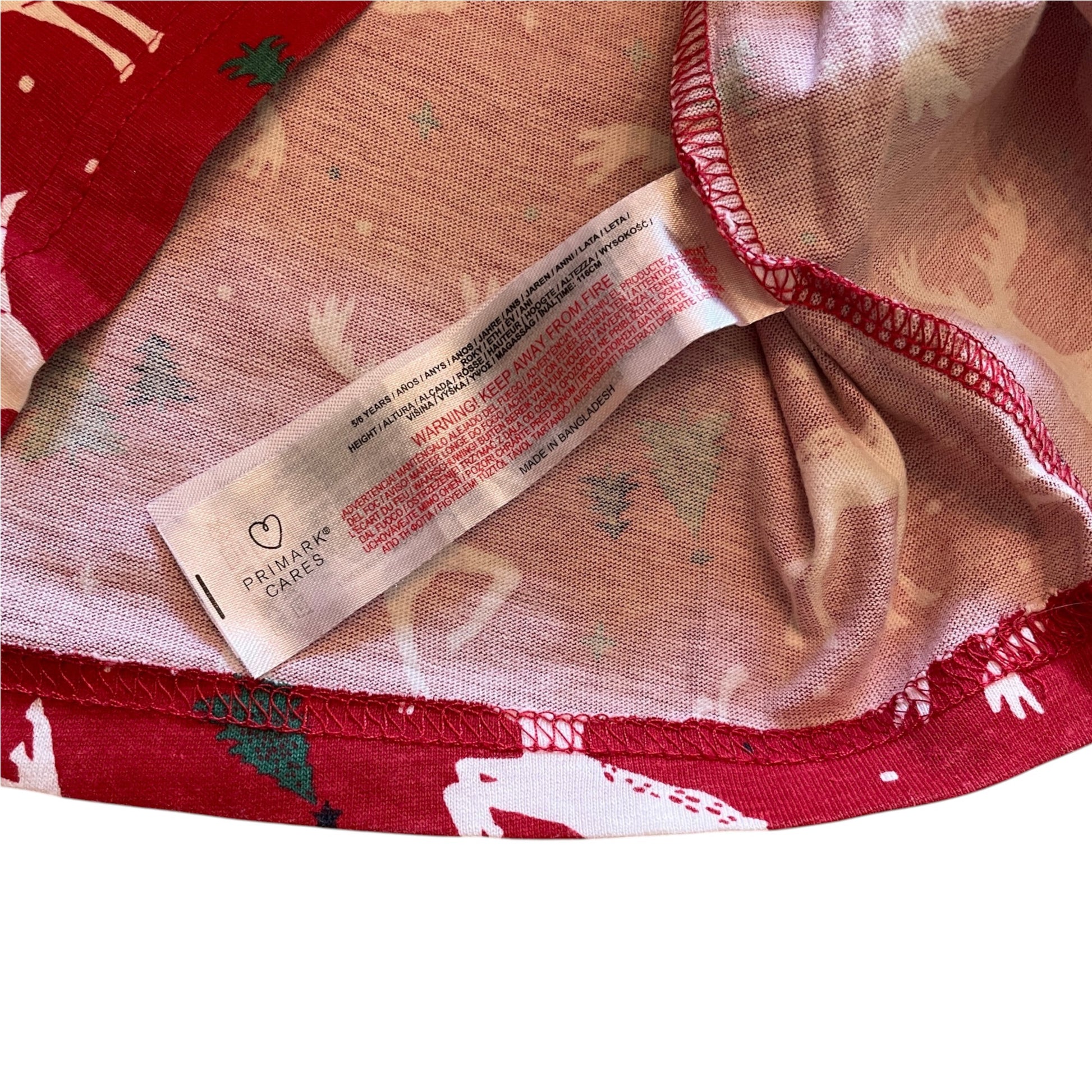 Primark 5-6 years red Christmas print cotton t-shirt