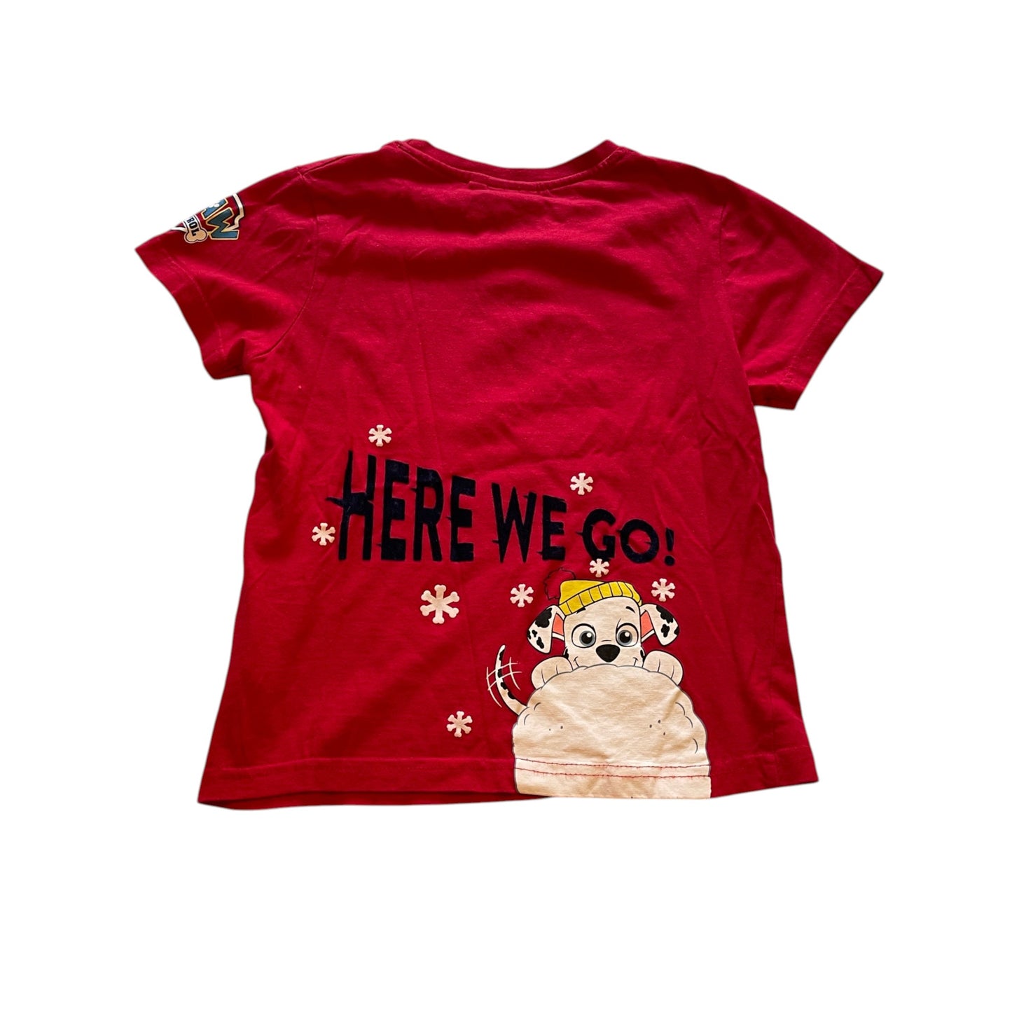 Primark 5-6 years red Paw Patrol Christmas cotton t-shirt