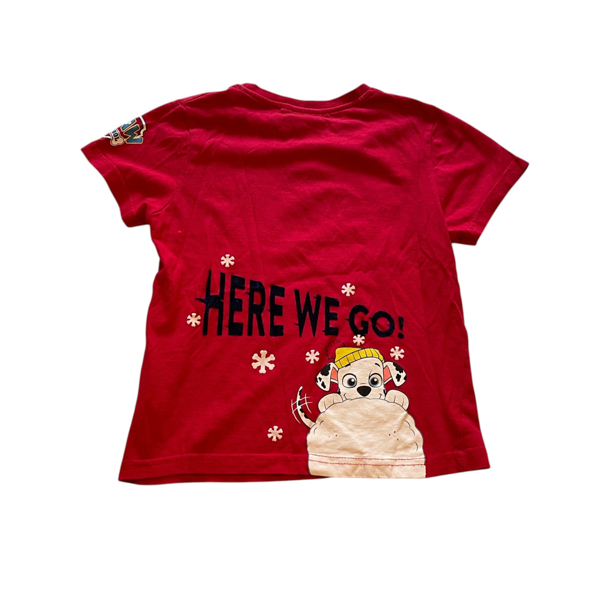 Primark 5-6 years red Paw Patrol Christmas cotton t-shirt