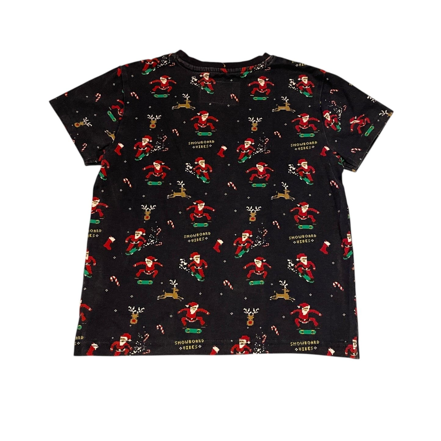 Primark 6-7 years black Christmas print t-shirt cotton