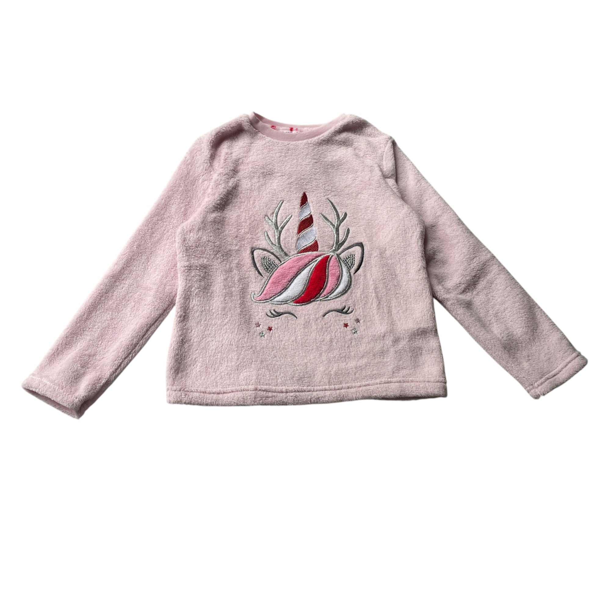 Primark 6-7 years pink Christmas pyjama set unicorn polyester