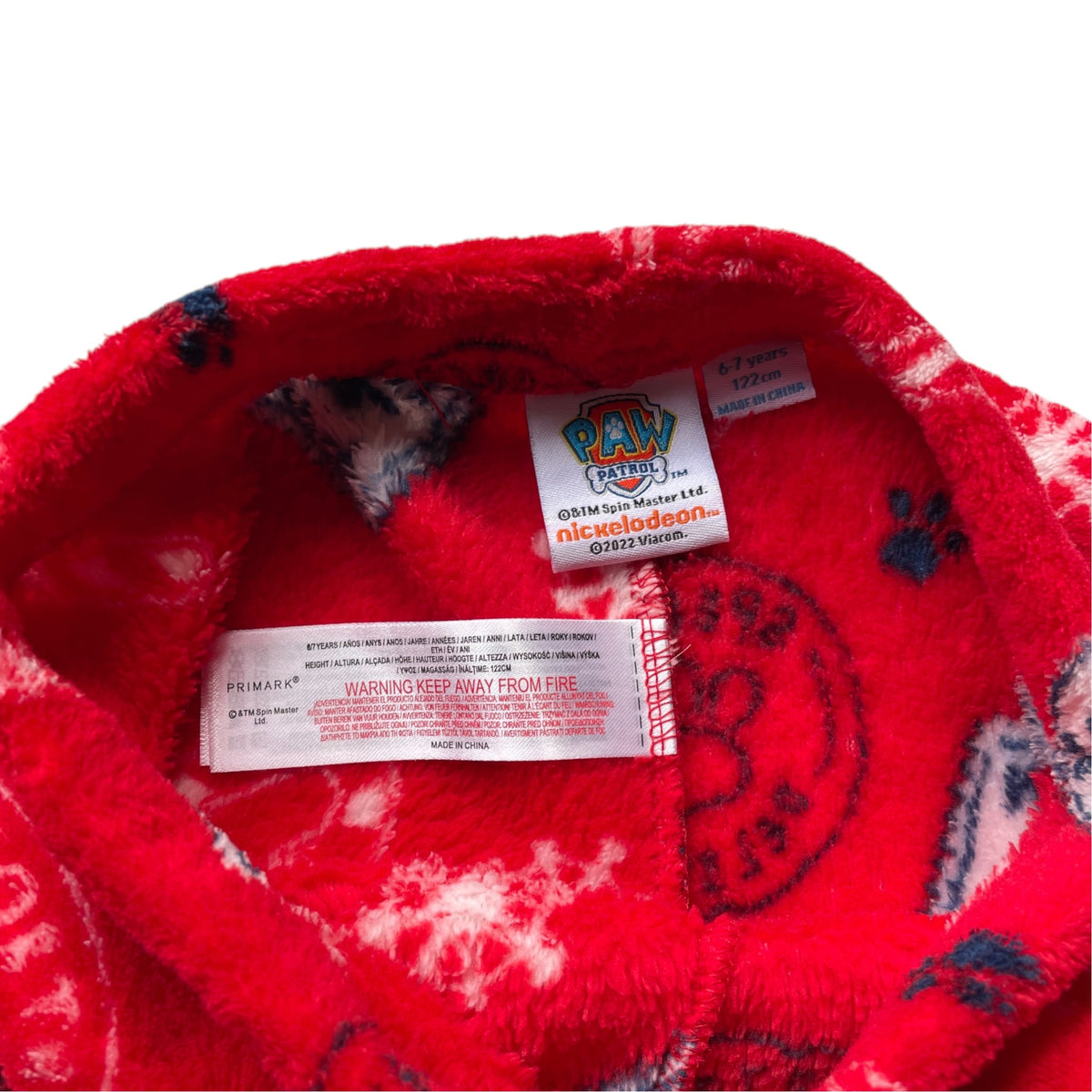 Primark 6-7 years red Christmas pyjama set Paw Patrol polyester elastane