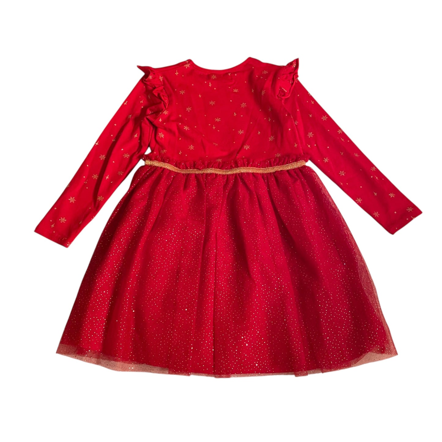Primark 6-7 years red dress Christmas reindeer cotton elastane polyester