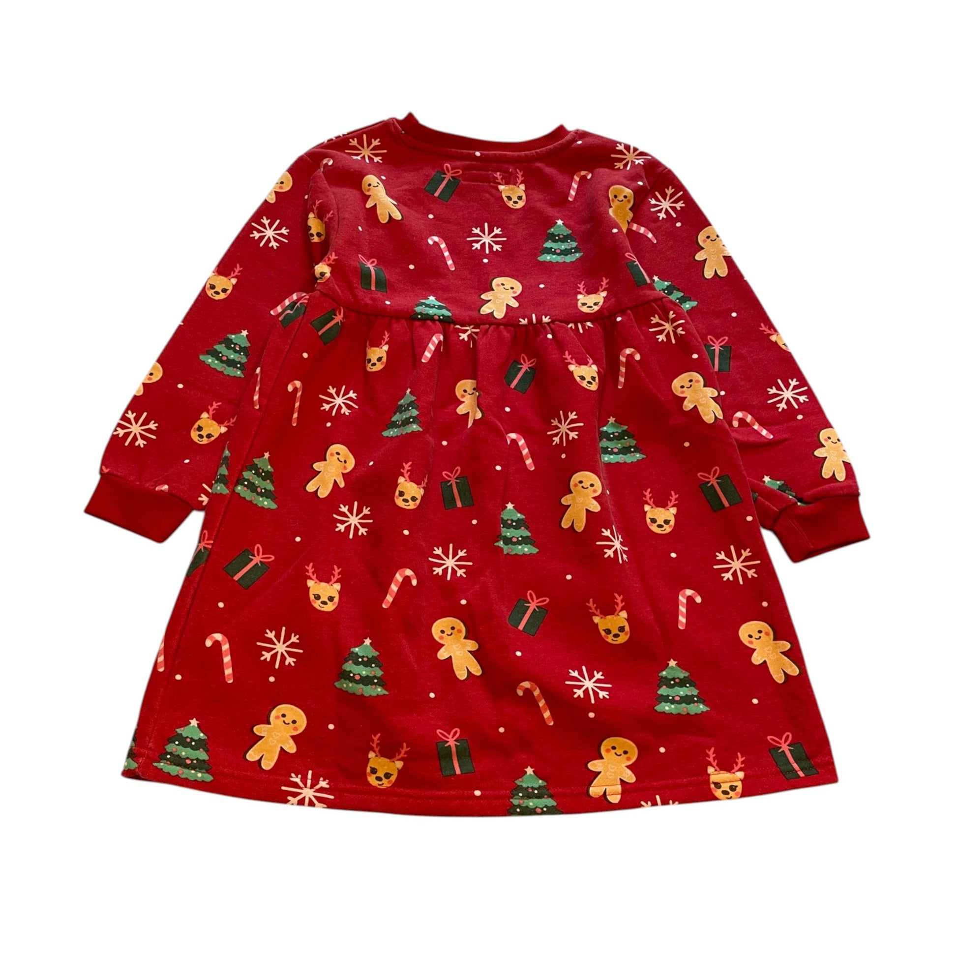 Primark 6-7 years red festive jersey dress cotton polyester