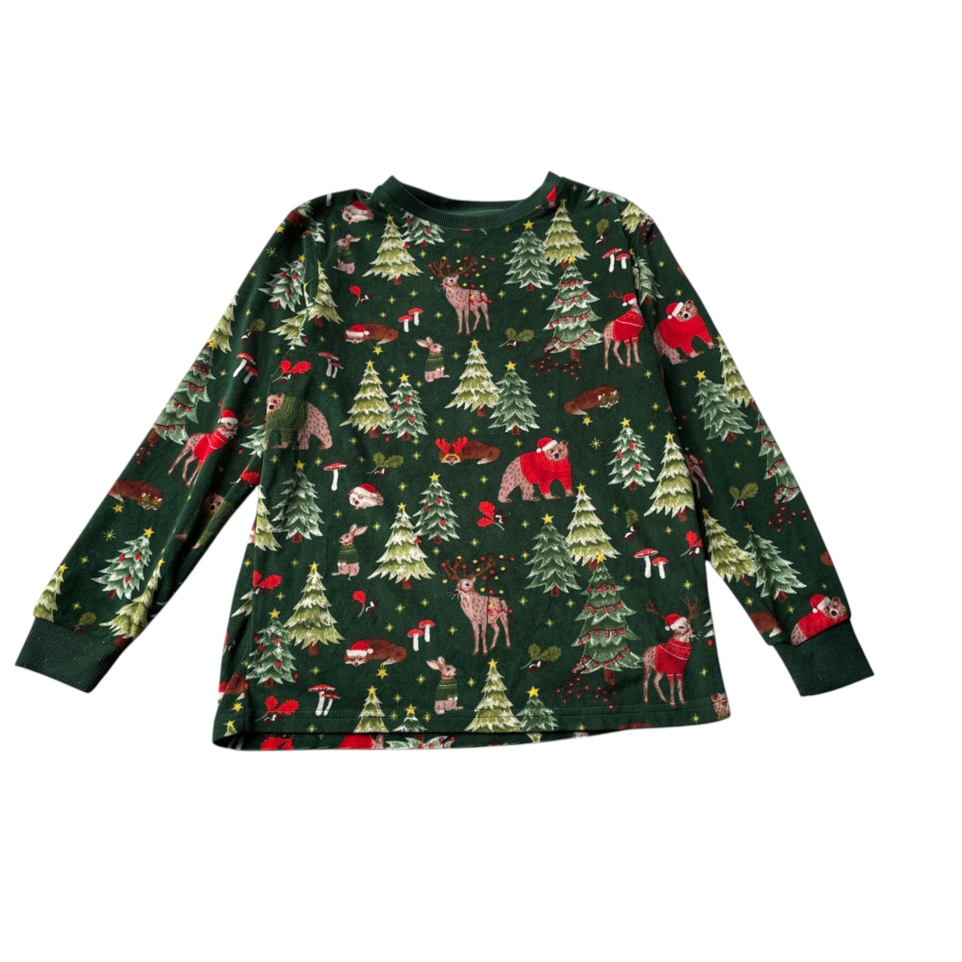 Primark 7-8 years green Christmas forest pyjama set polyester