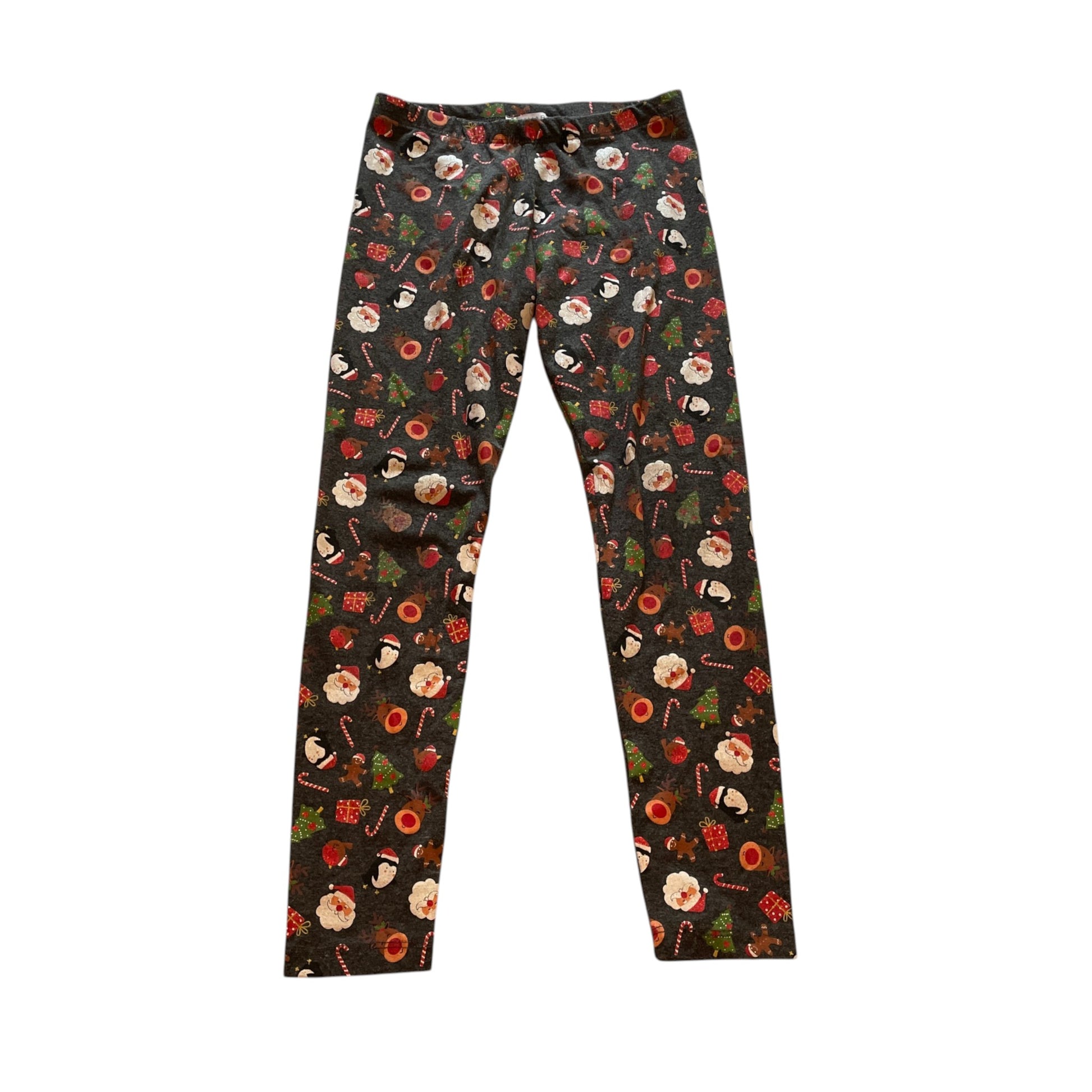 Primark 7-8 years grey Christmas print leggings polyester mix