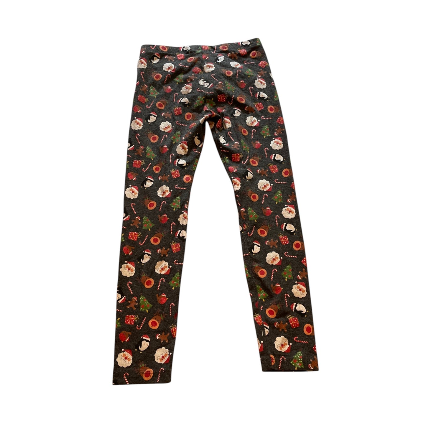 Primark 7-8 years grey Christmas print leggings polyester mix