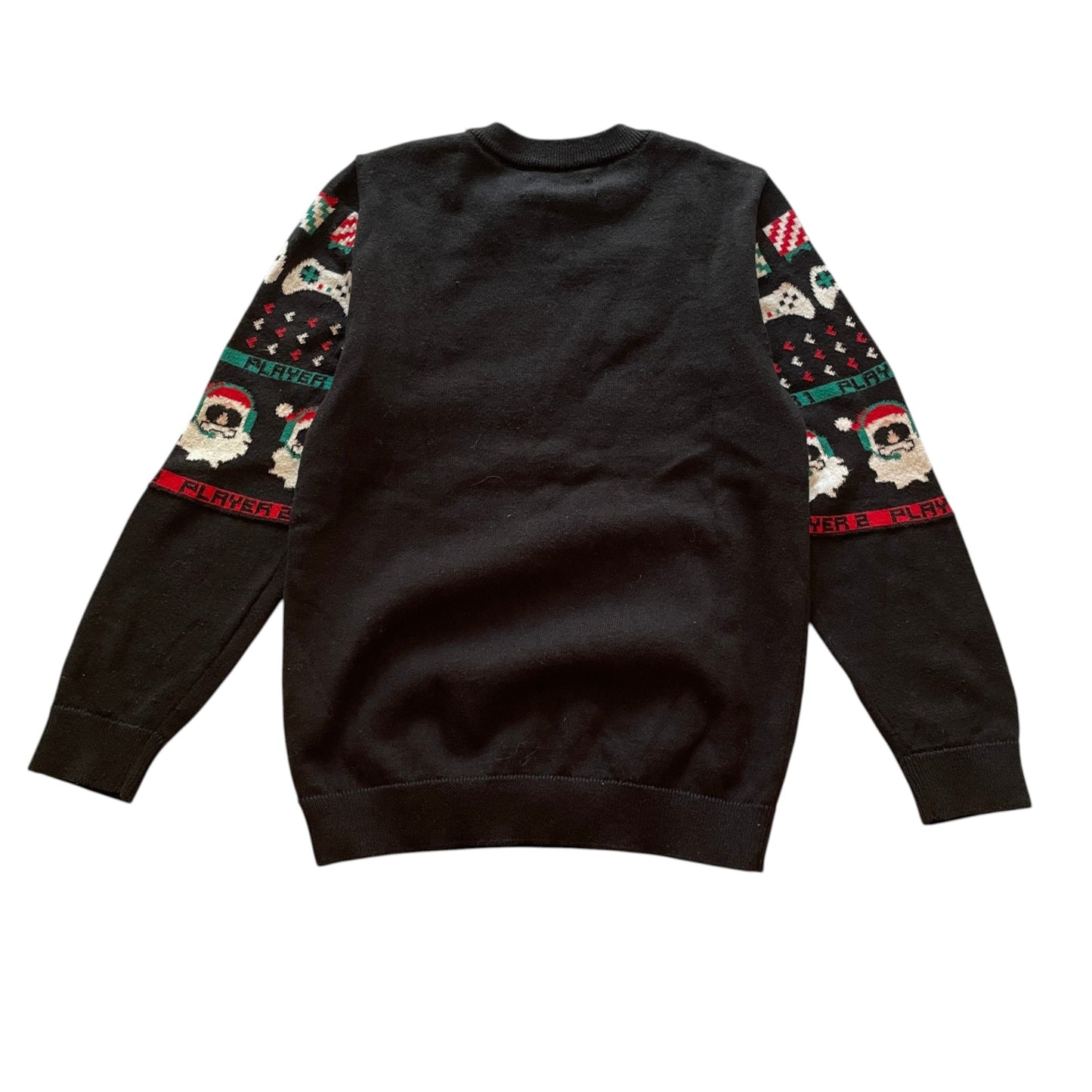 Primark 7-8 years navy blue gamer Santa Christmas jumper cotton polyester