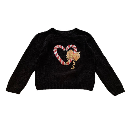 Primark 8-9 years black candy cane christmas jumper polyester