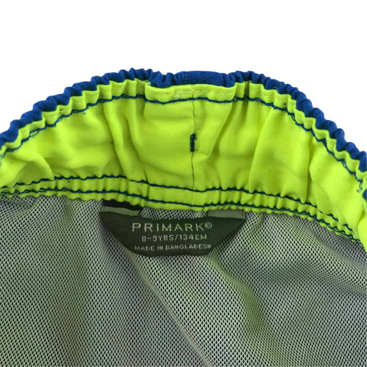 Primark 8-9 years blue swim trunks California polyester