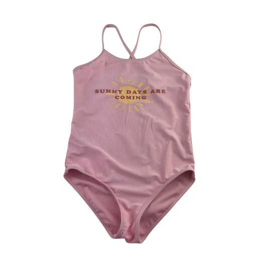 Primark 8-9 years light pink swim costume Sunny Days polyester elastane