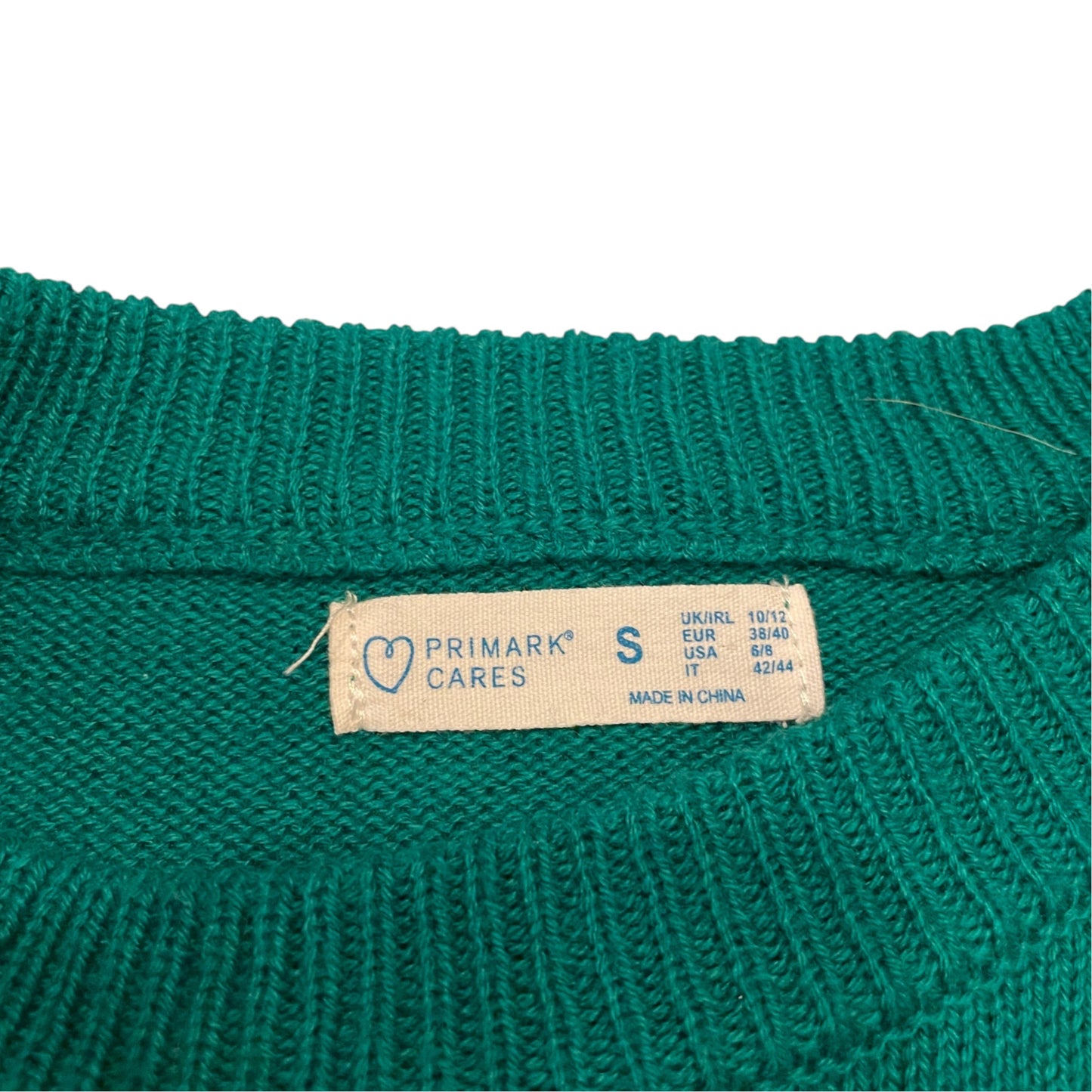 Primark S women's green Christmas jumper acrylic polyester