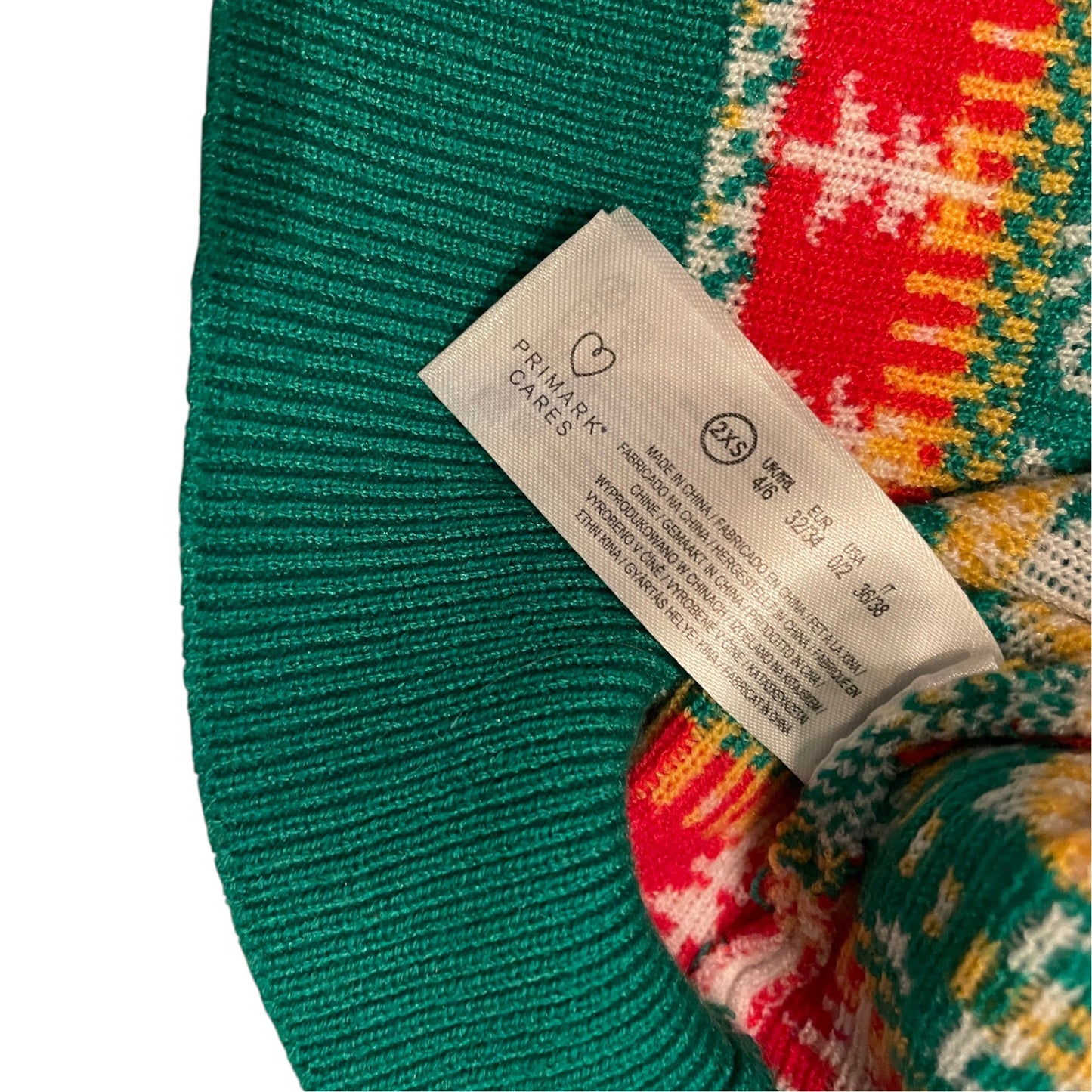Primark XXS women's green Christmas jumper polyester nylon
