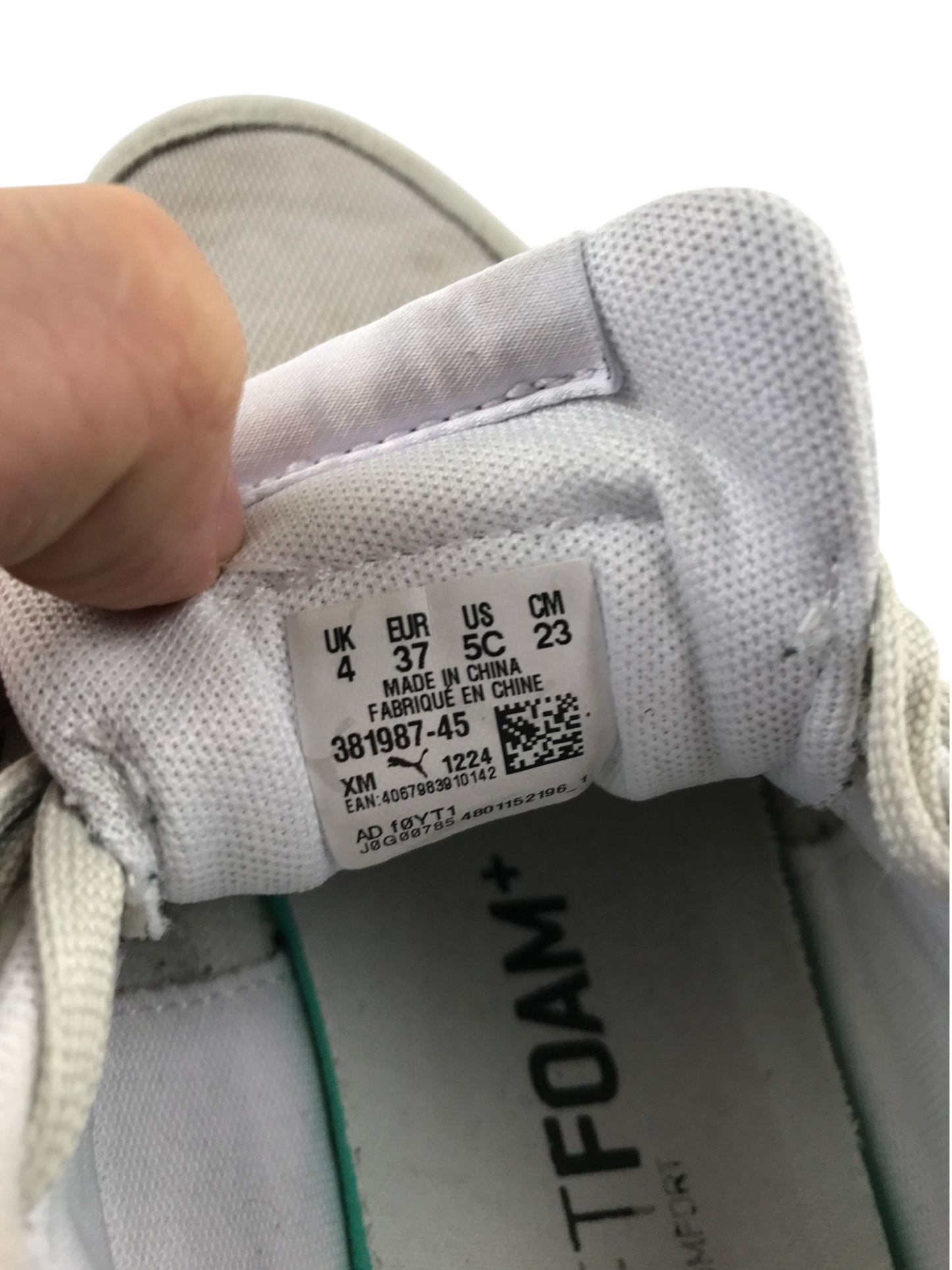 Puma size 4 grey tri colour trainers