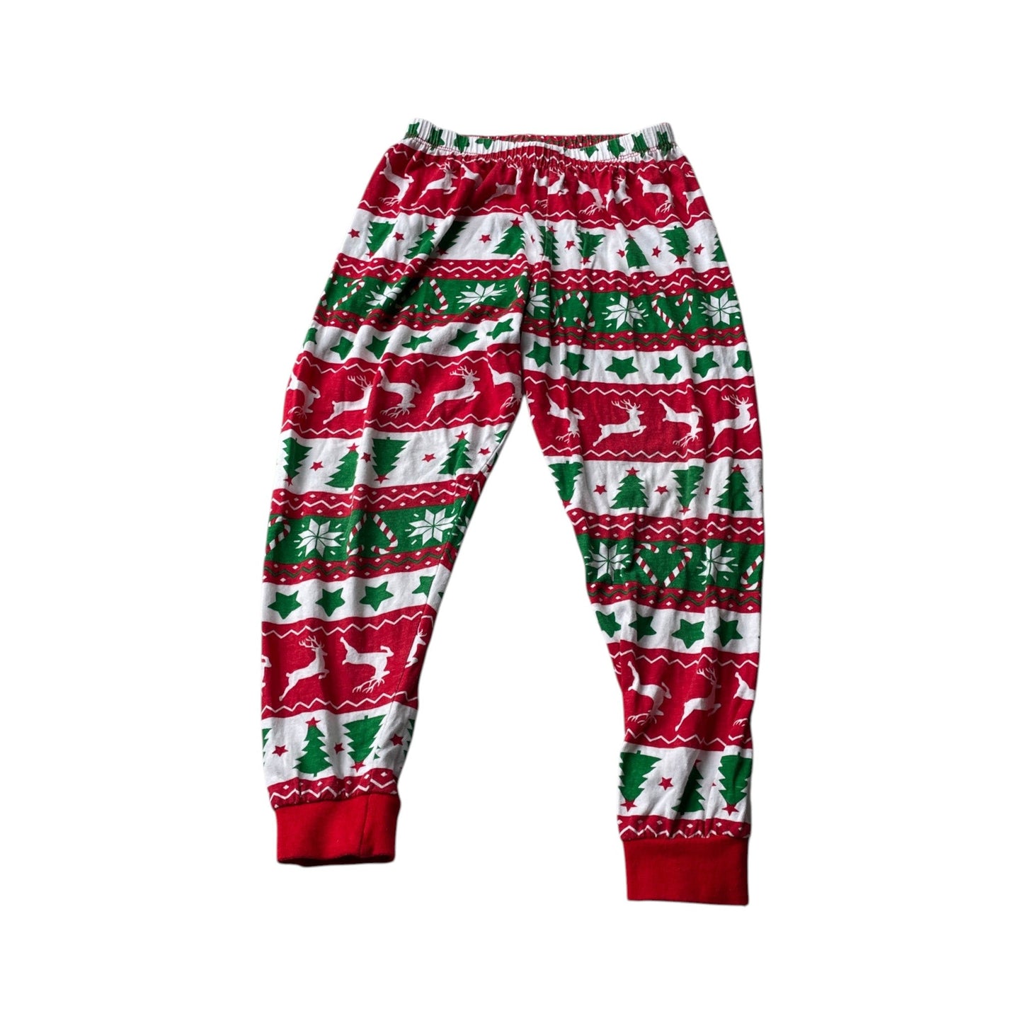 Pyjama set 5-6 years red and green Christmas print cotton