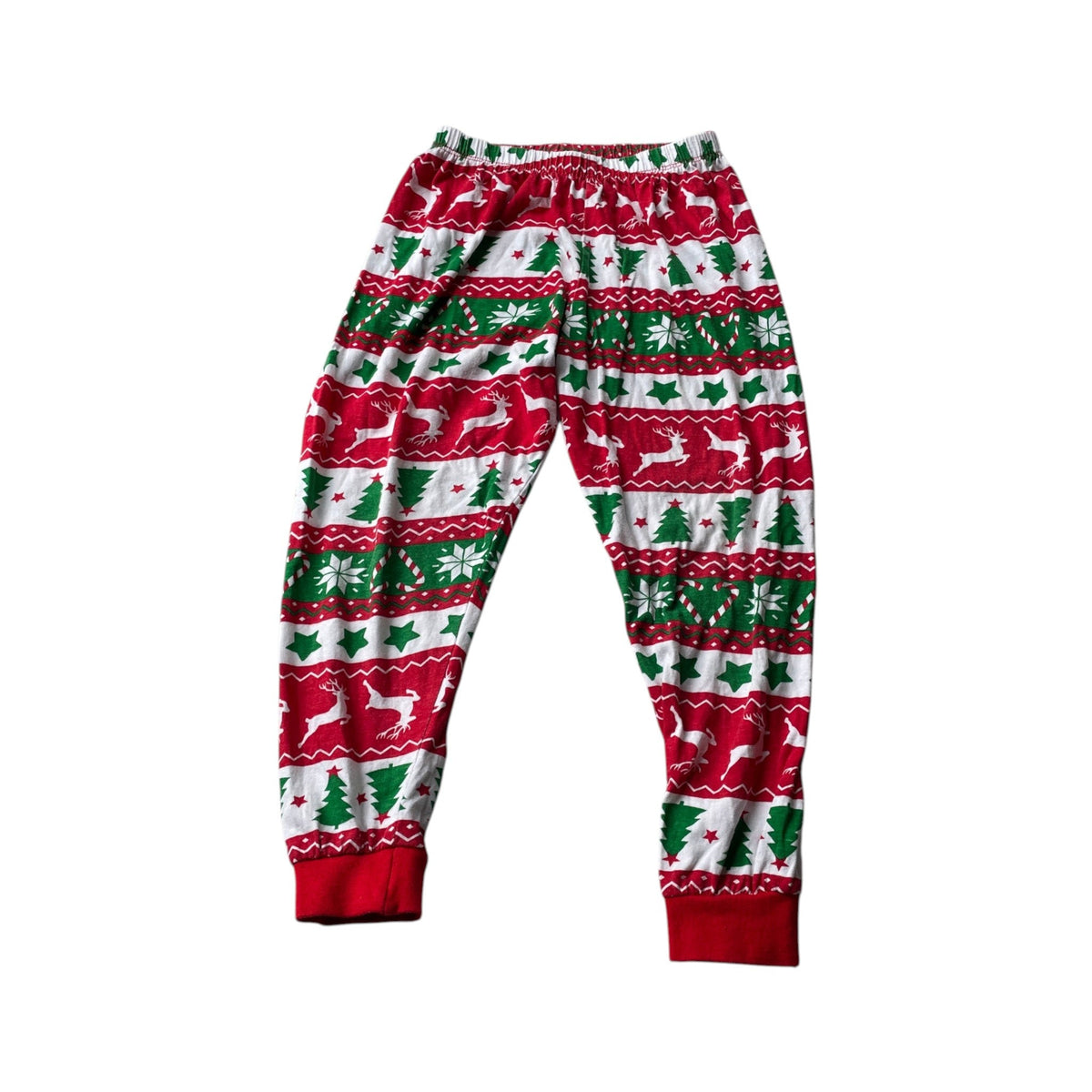 Pyjama set 5-6 years red and green Christmas print cotton