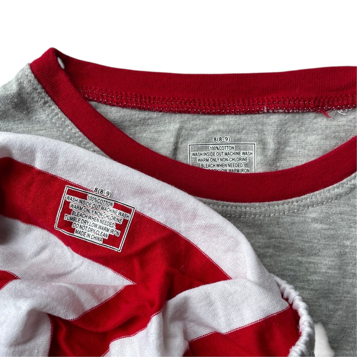 Pyjama set 7-8 years grey and red Christmas print cotton