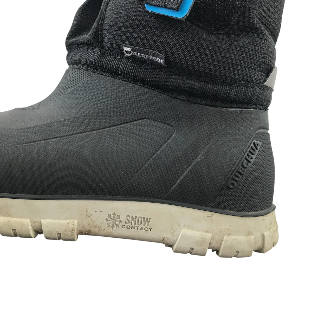 Quechua size UK 12 junior black snow boots waterproof