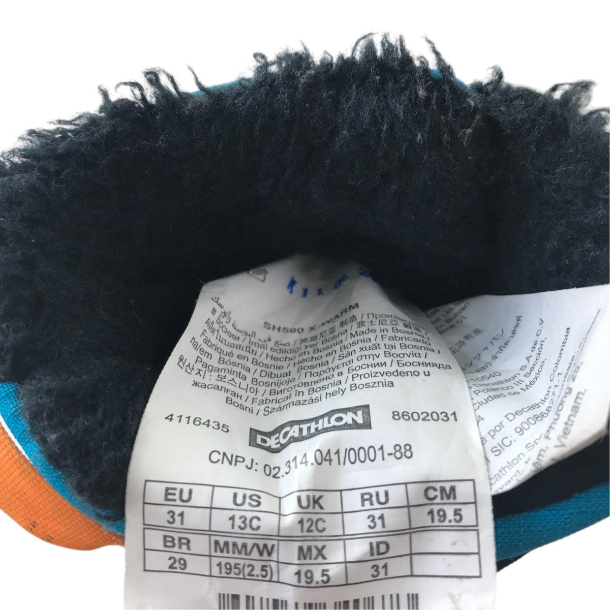 Quechua size UK 12 junior black snow boots waterproof