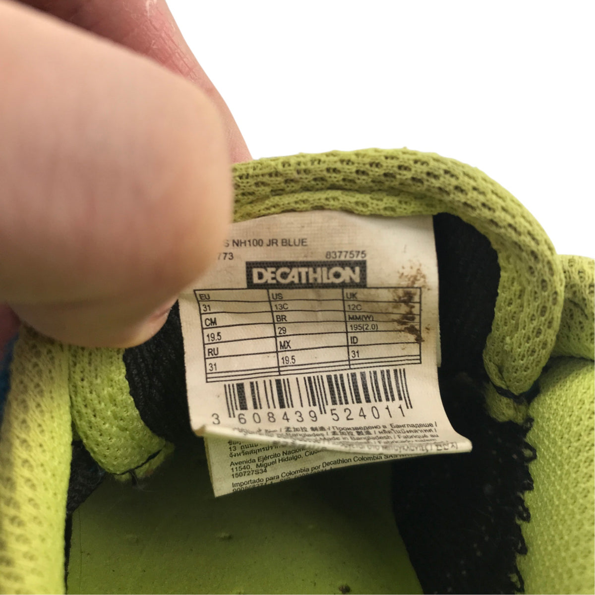 Quechua size UK 12 junior navy and blue trainers