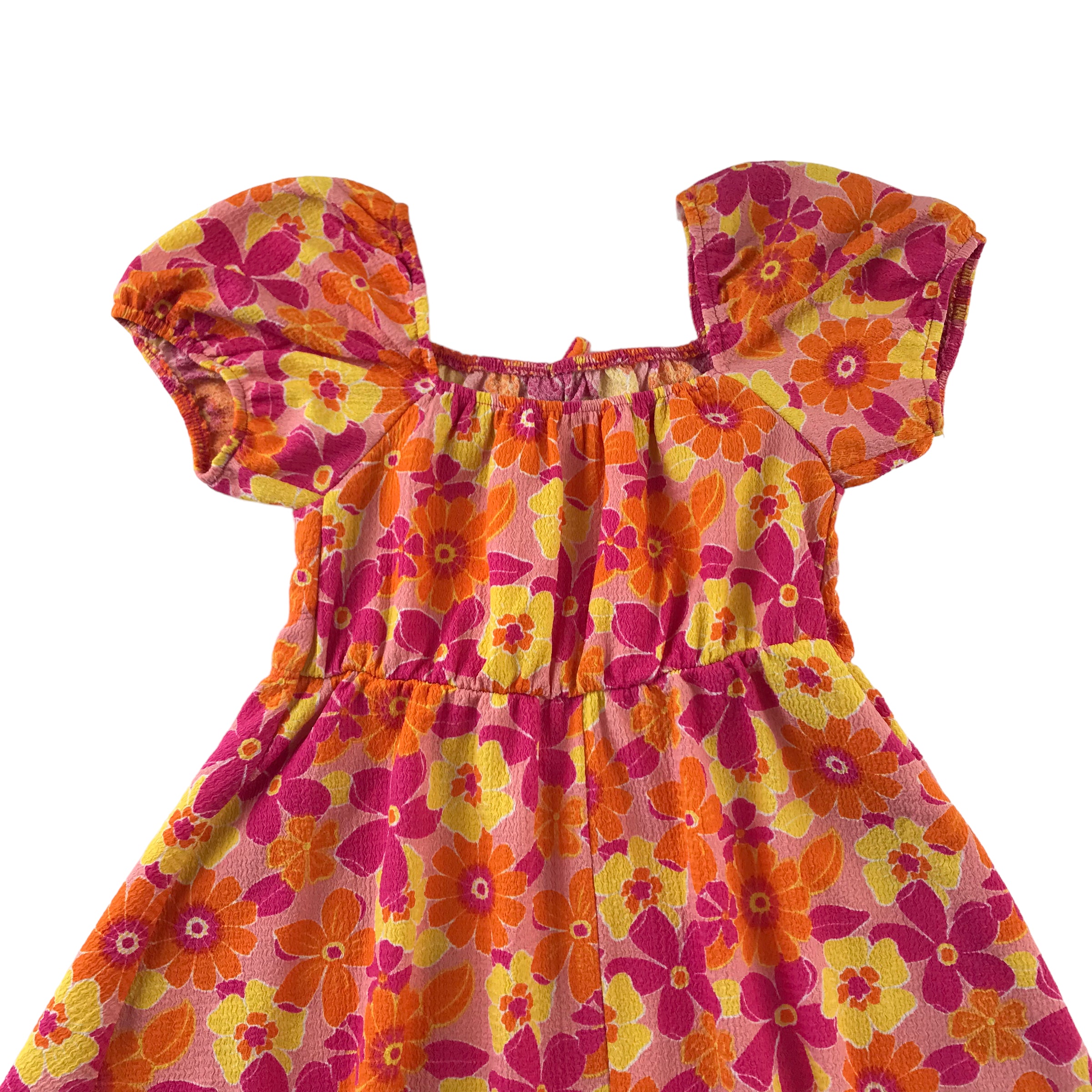 Primark Dress Age 7 Orange and Pink Floral ApparelXchange CIC