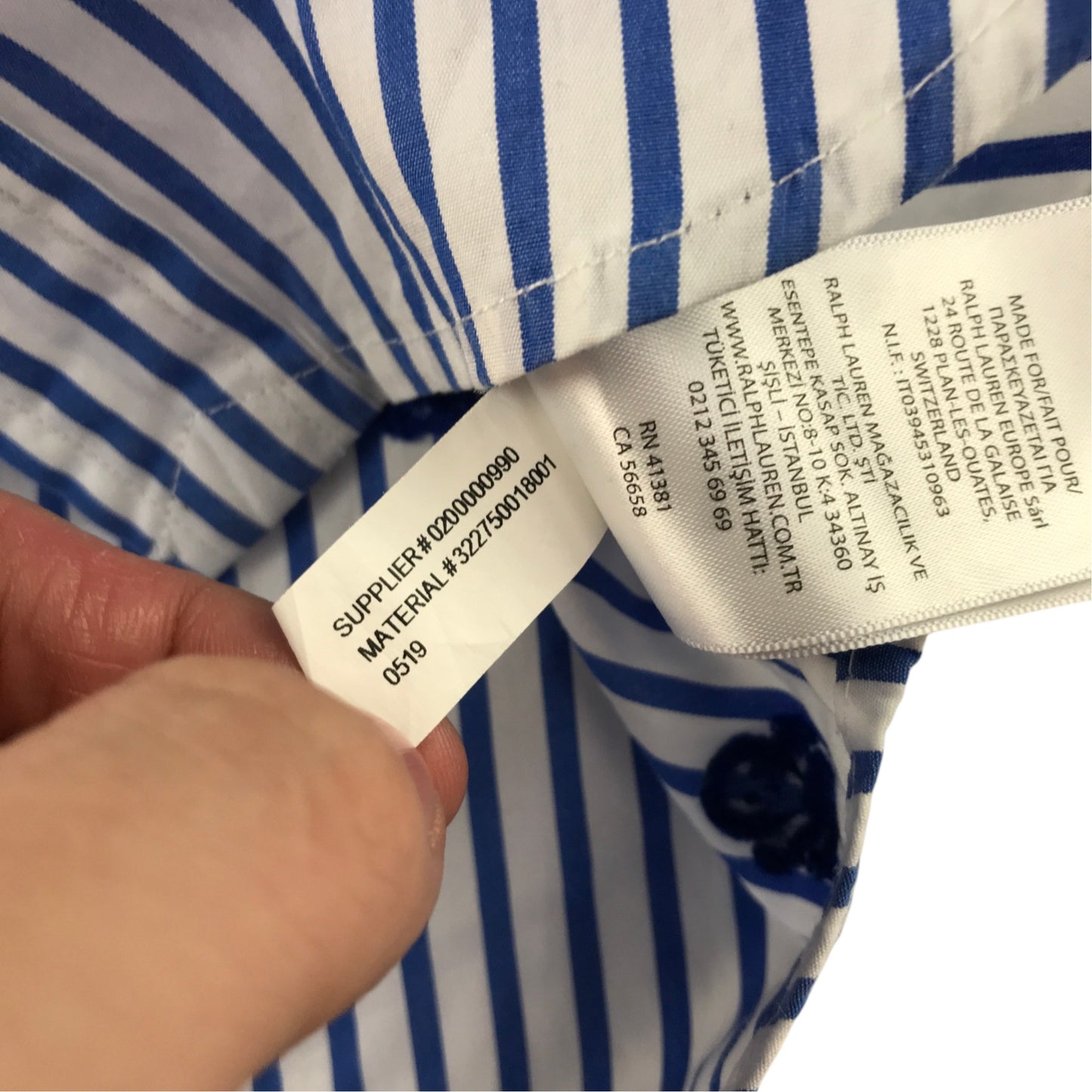 Ralph Lauren 7 years blue stripe shirt cotton