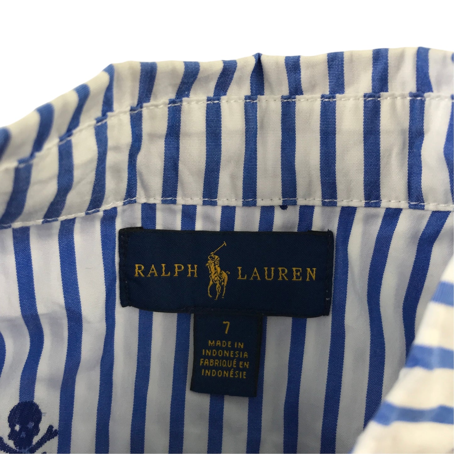 Ralph Lauren 7 years blue stripe shirt cotton