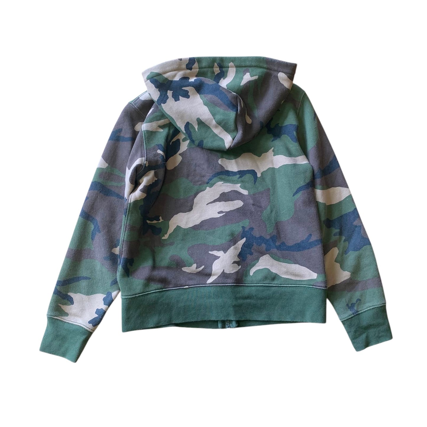 Ralph Lauren 10-12 years green hoodie camo full zipper cotton polyester