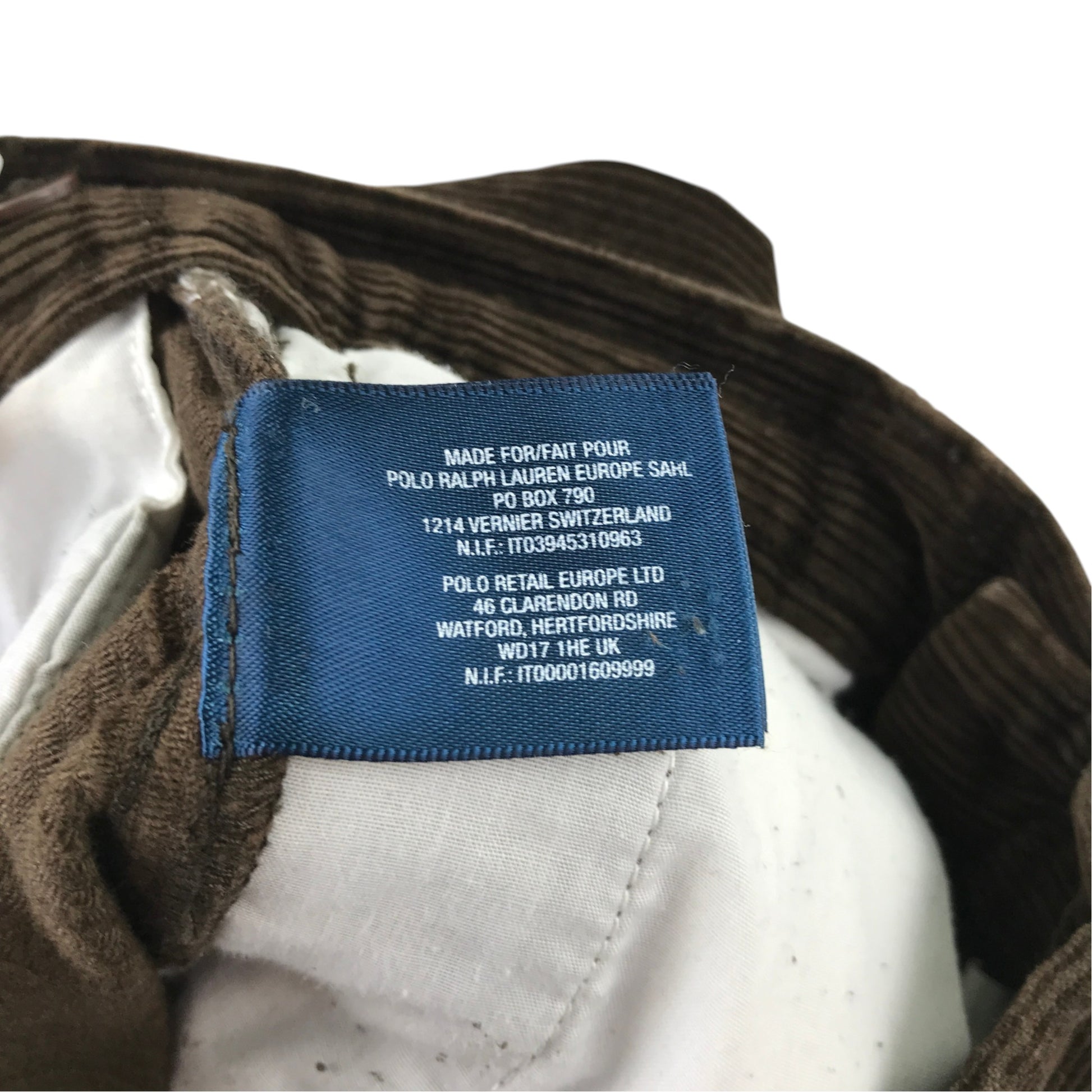 Ralph Lauren 4-5 years brown corduroy straight leg trousers cotton