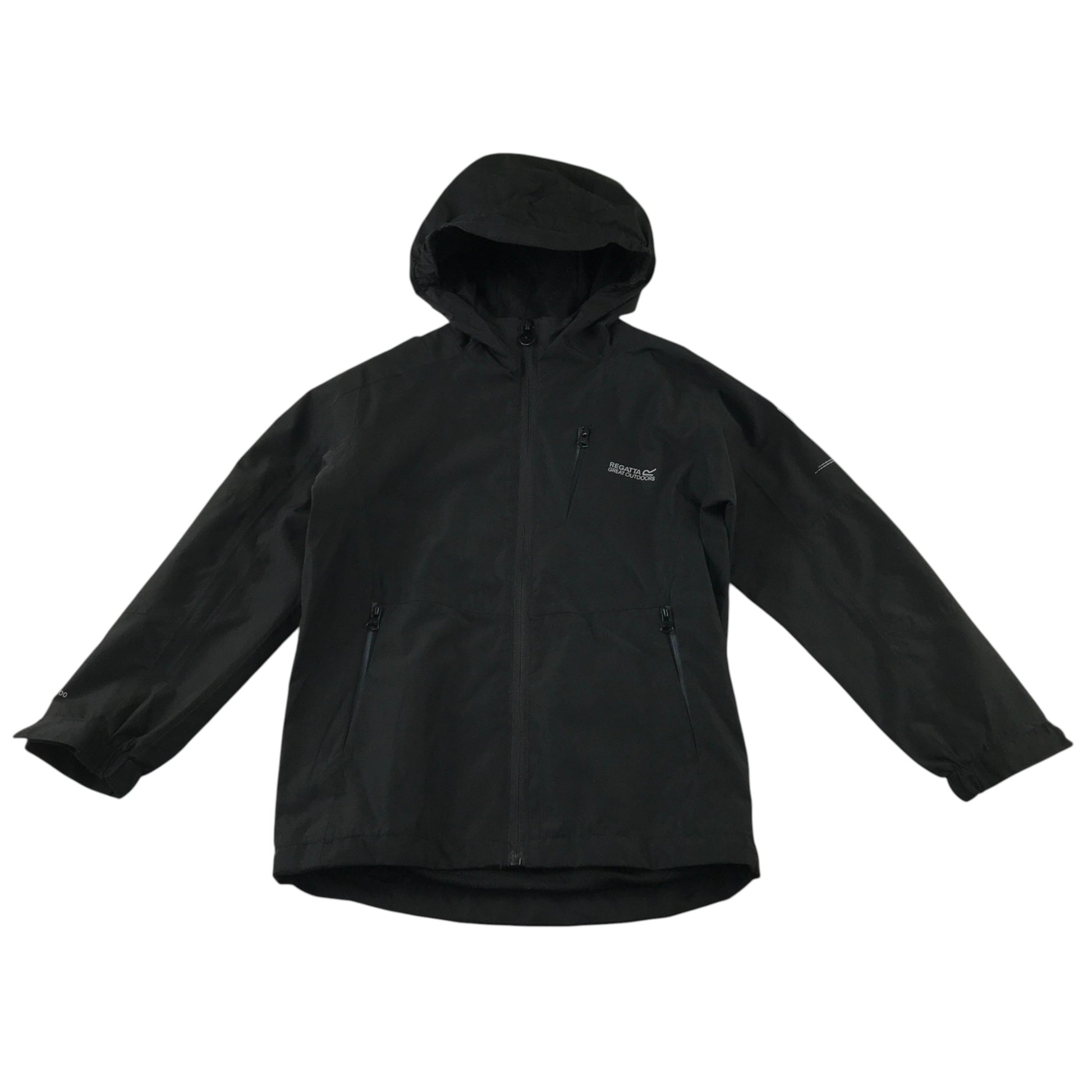 Regatta 7-8 years black showerproof jacket polyester