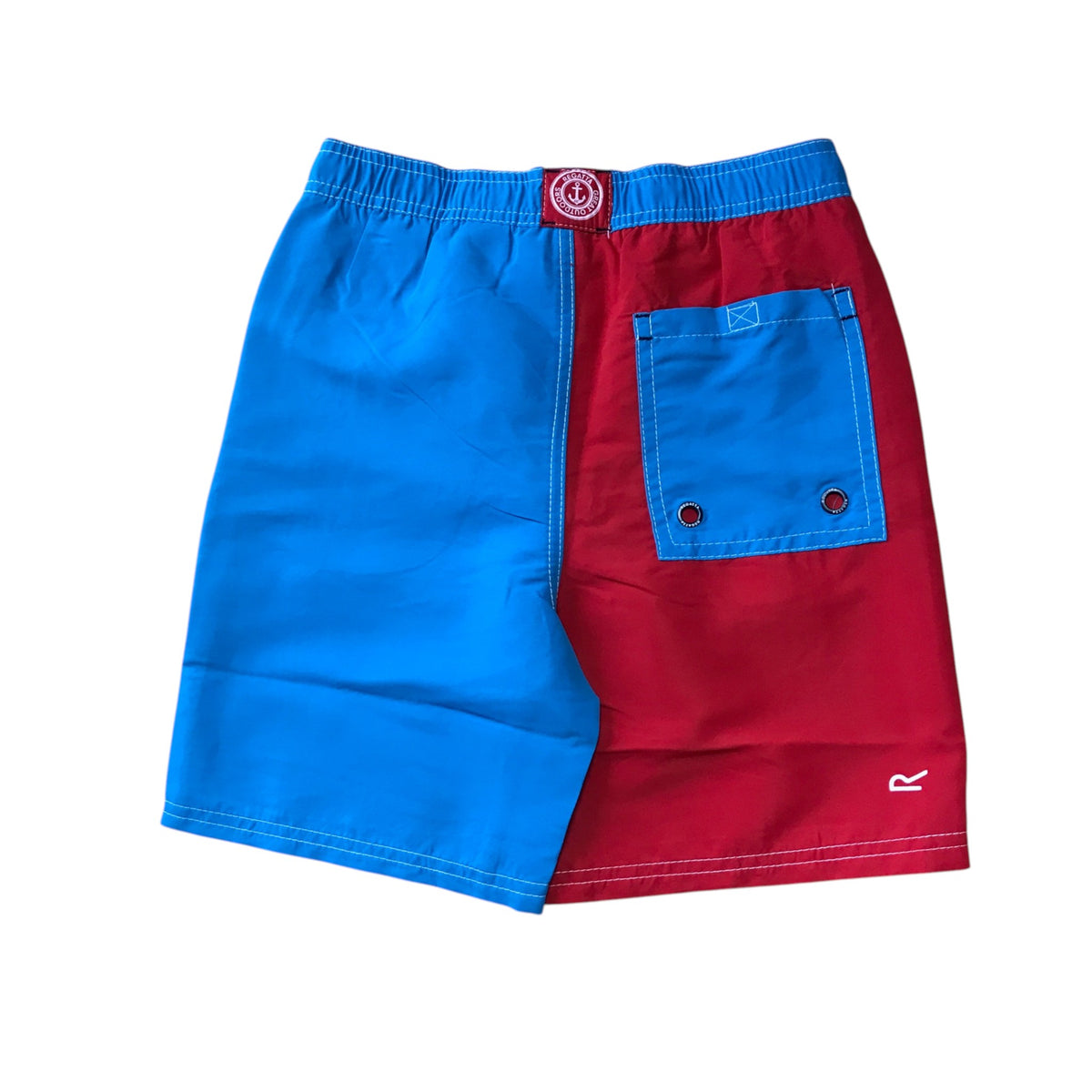 Regatta 7-8 years red and blue swim trunks panelled design polyester