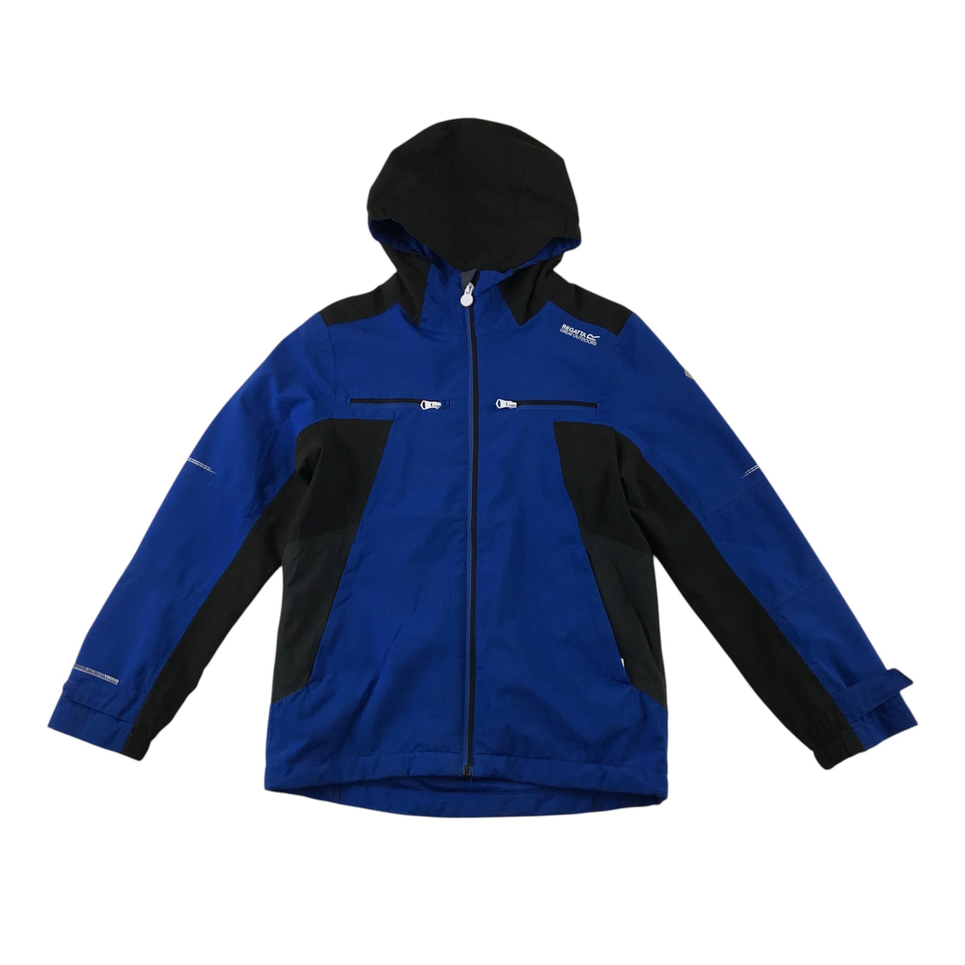 Regatta 9-10 years blue and black showerproof jacket polyester