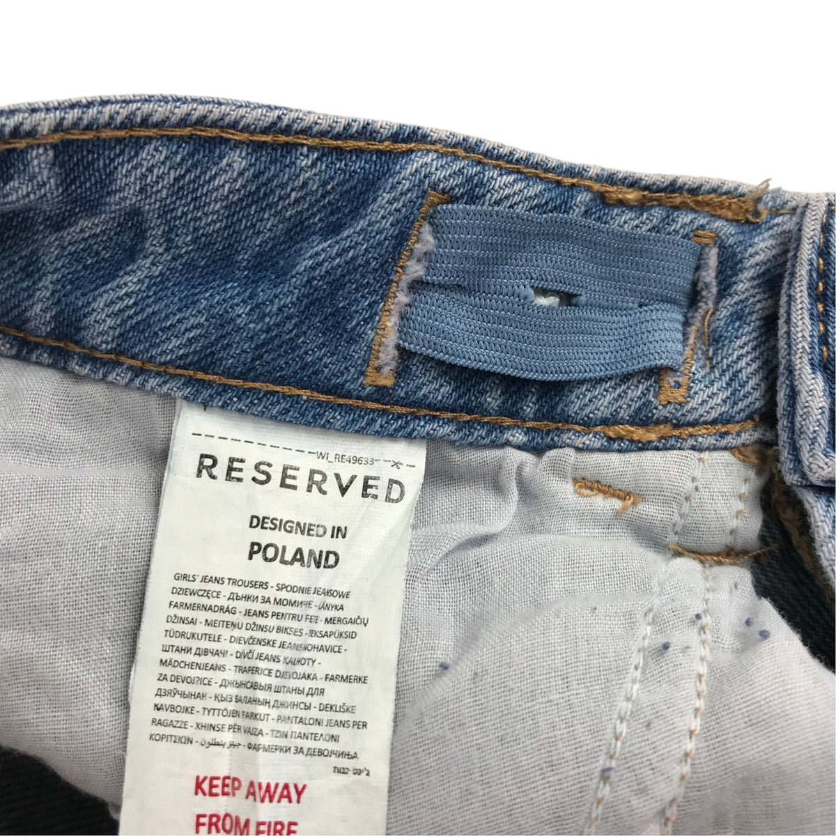 Reversed 8-9 years blue denim jeans cotton