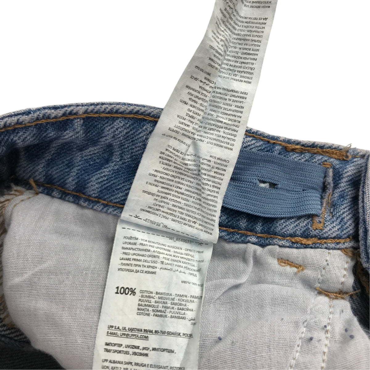 Reversed 8-9 years blue denim jeans cotton
