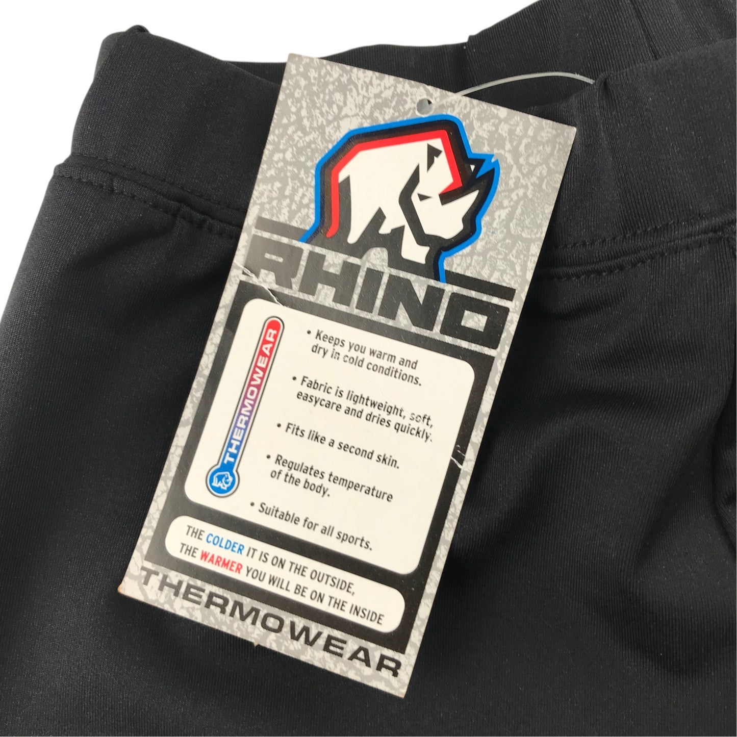 Rhino XS black sports thermowear shorts polyester elastane