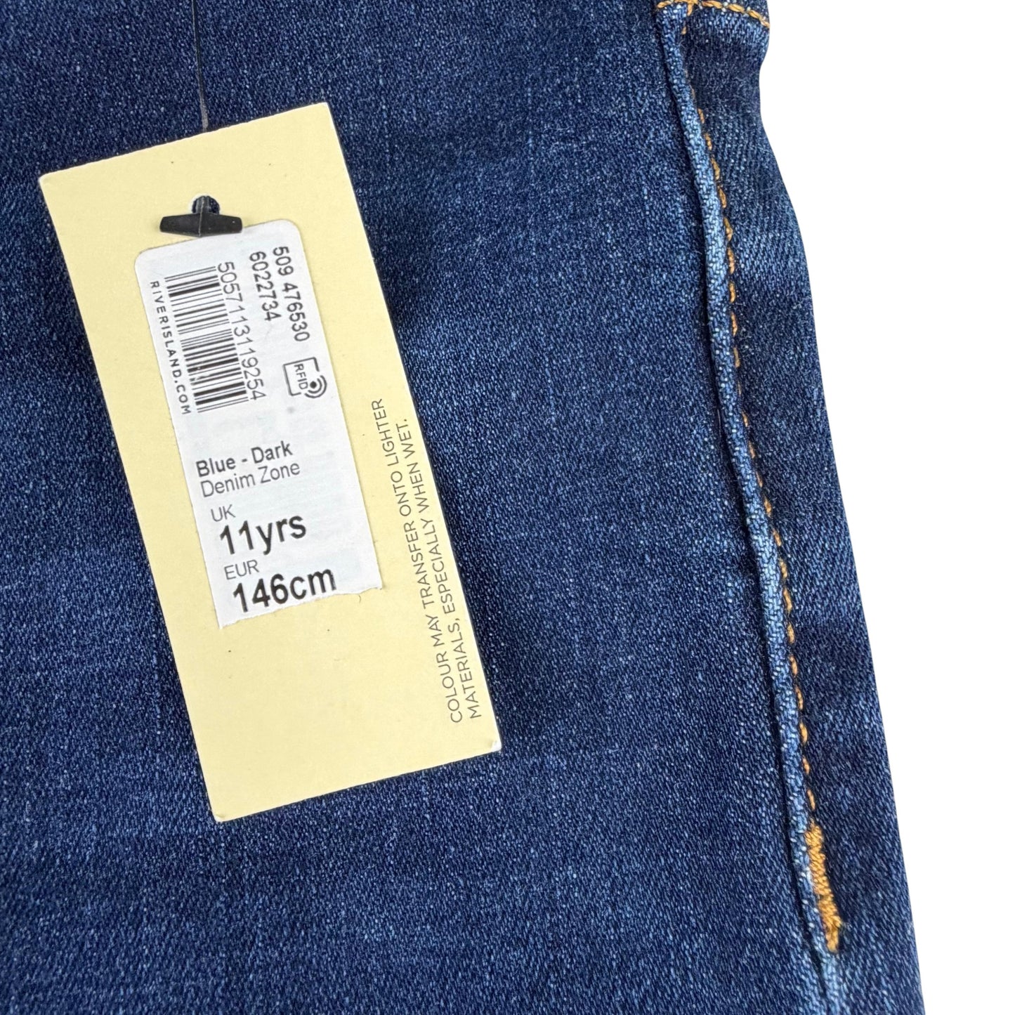 River Island 11 years blue jeggings cotton polyester elastane