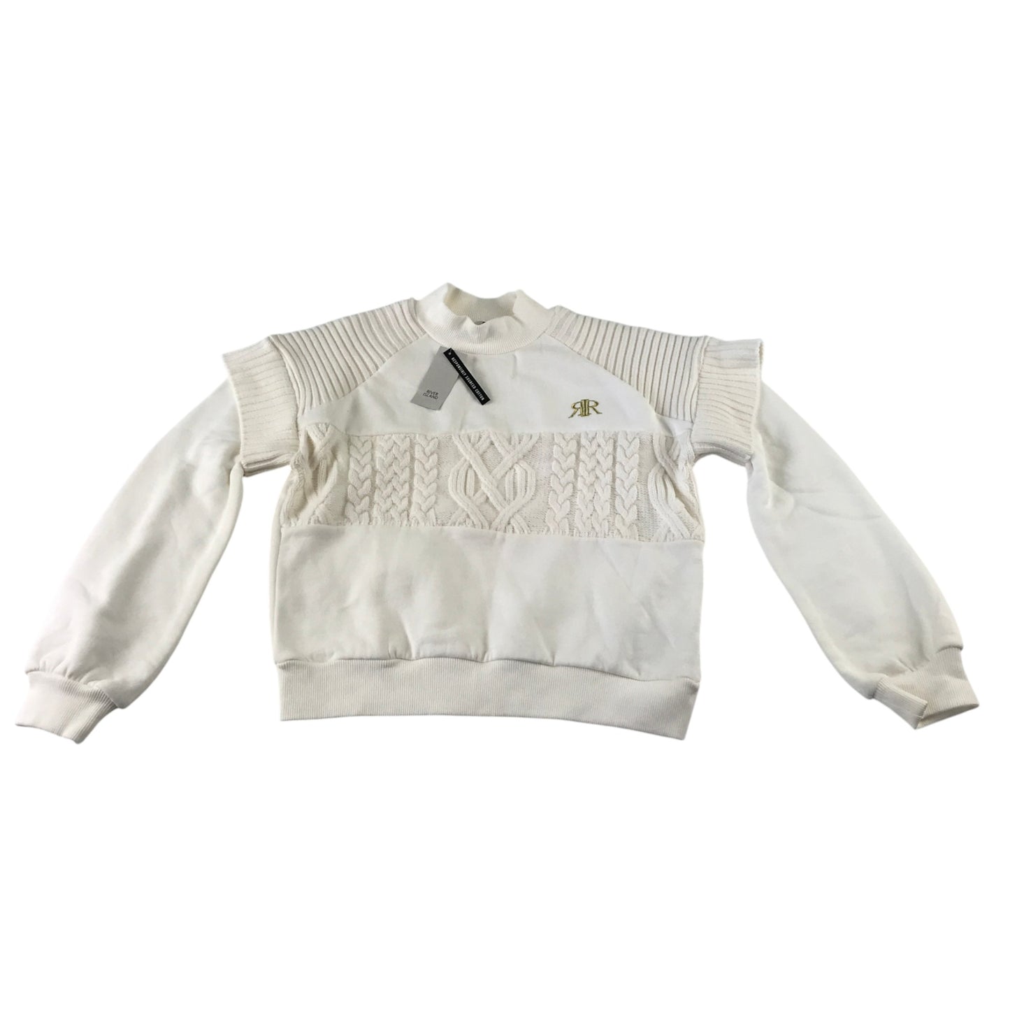 River Island 9-10 years cream jumper cotton polyester acrylic