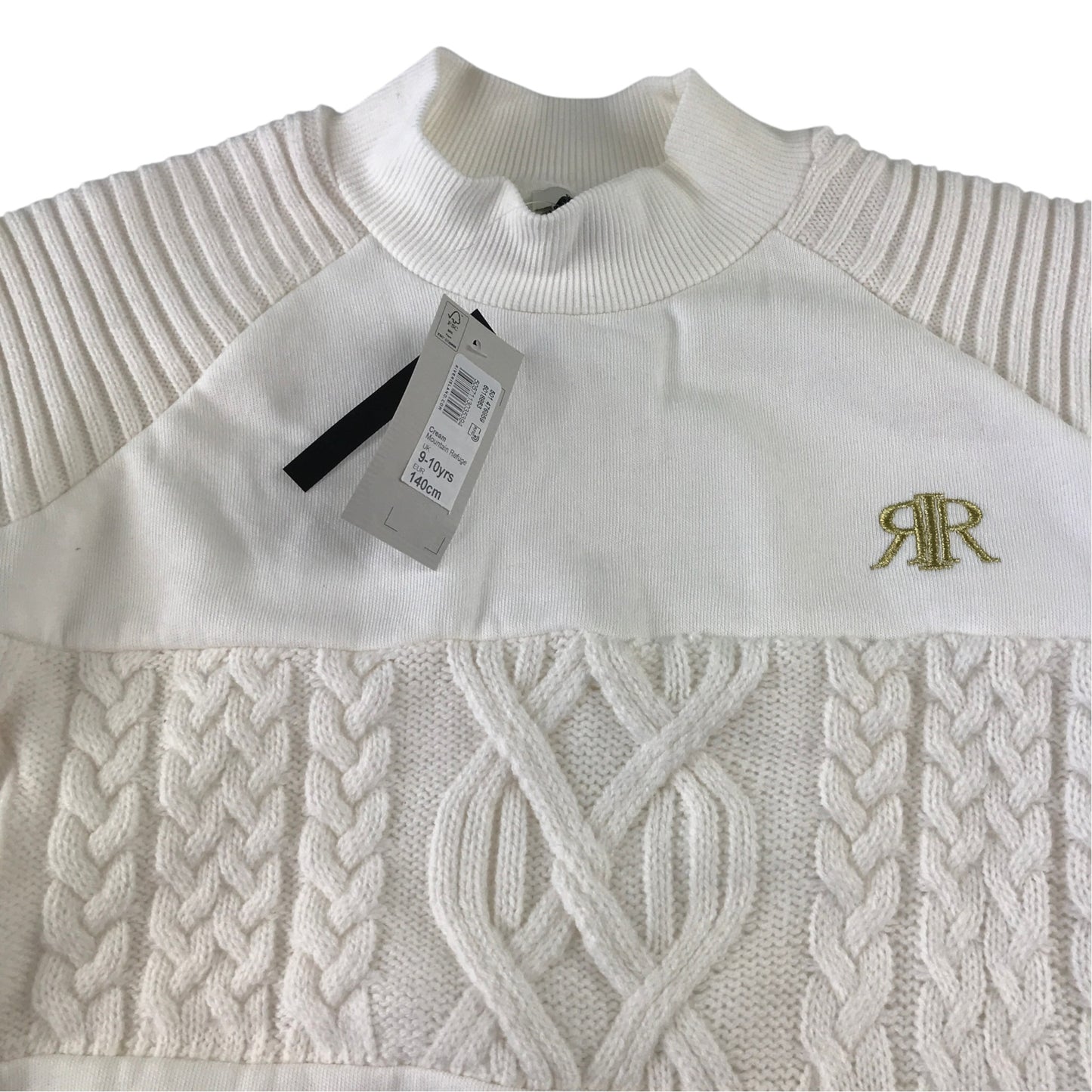 River Island 9-10 years cream jumper cotton polyester acrylic