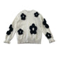 River Island 9-10 years white and black floral jumper viscose polyester polyamide