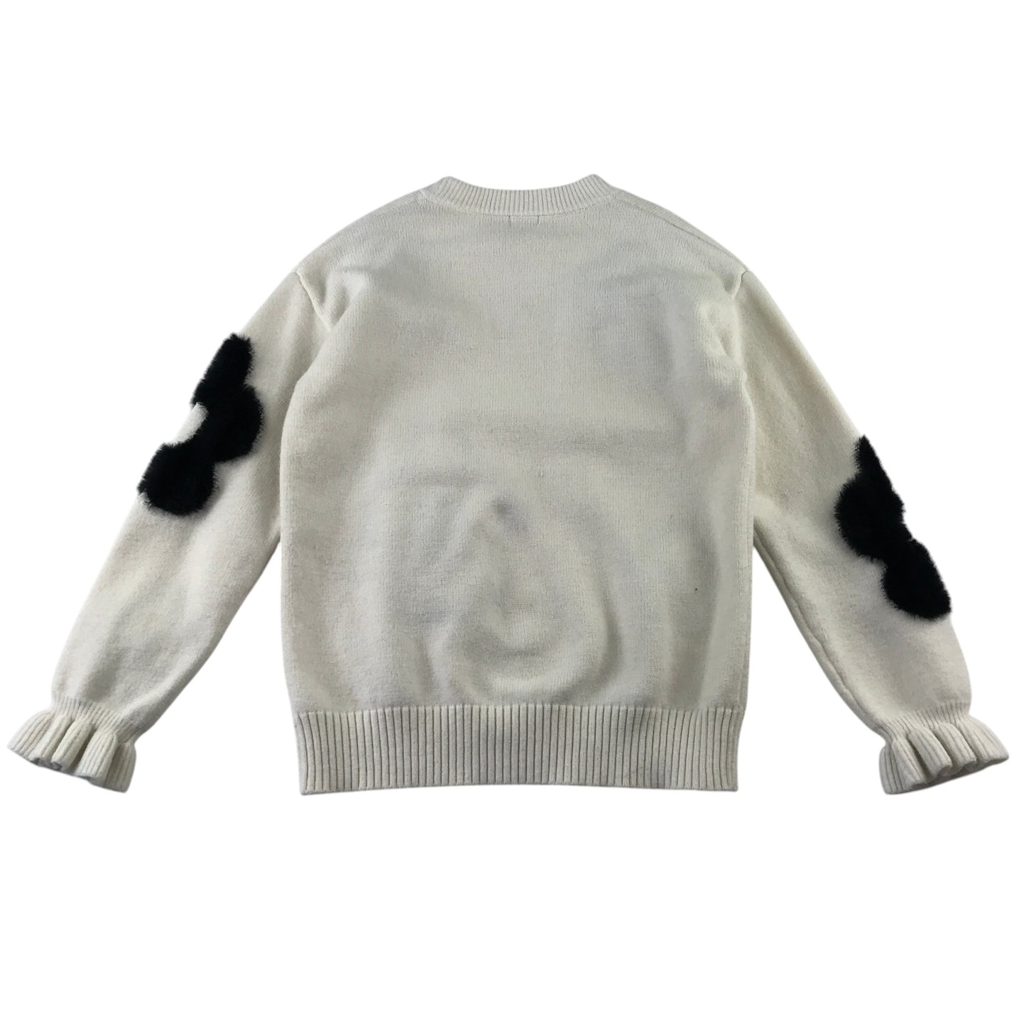 River Island 9-10 years white and black floral jumper viscose polyester polyamide