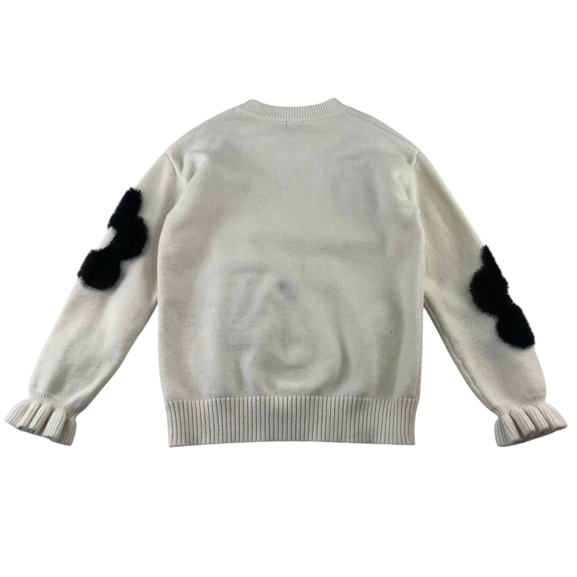River Island 9-10 years white and black floral jumper viscose polyester polyamide