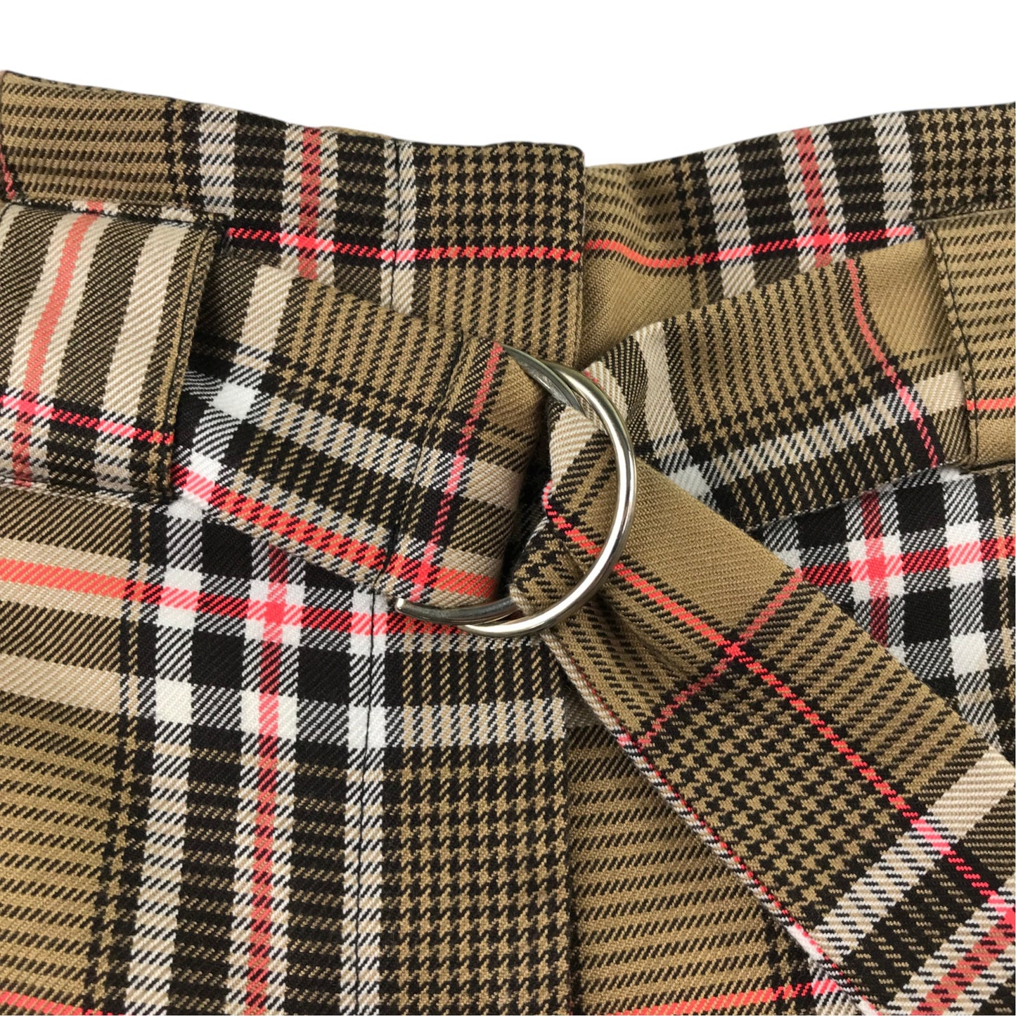 River Island UK 8 brown check tartan skirt polyester viscose