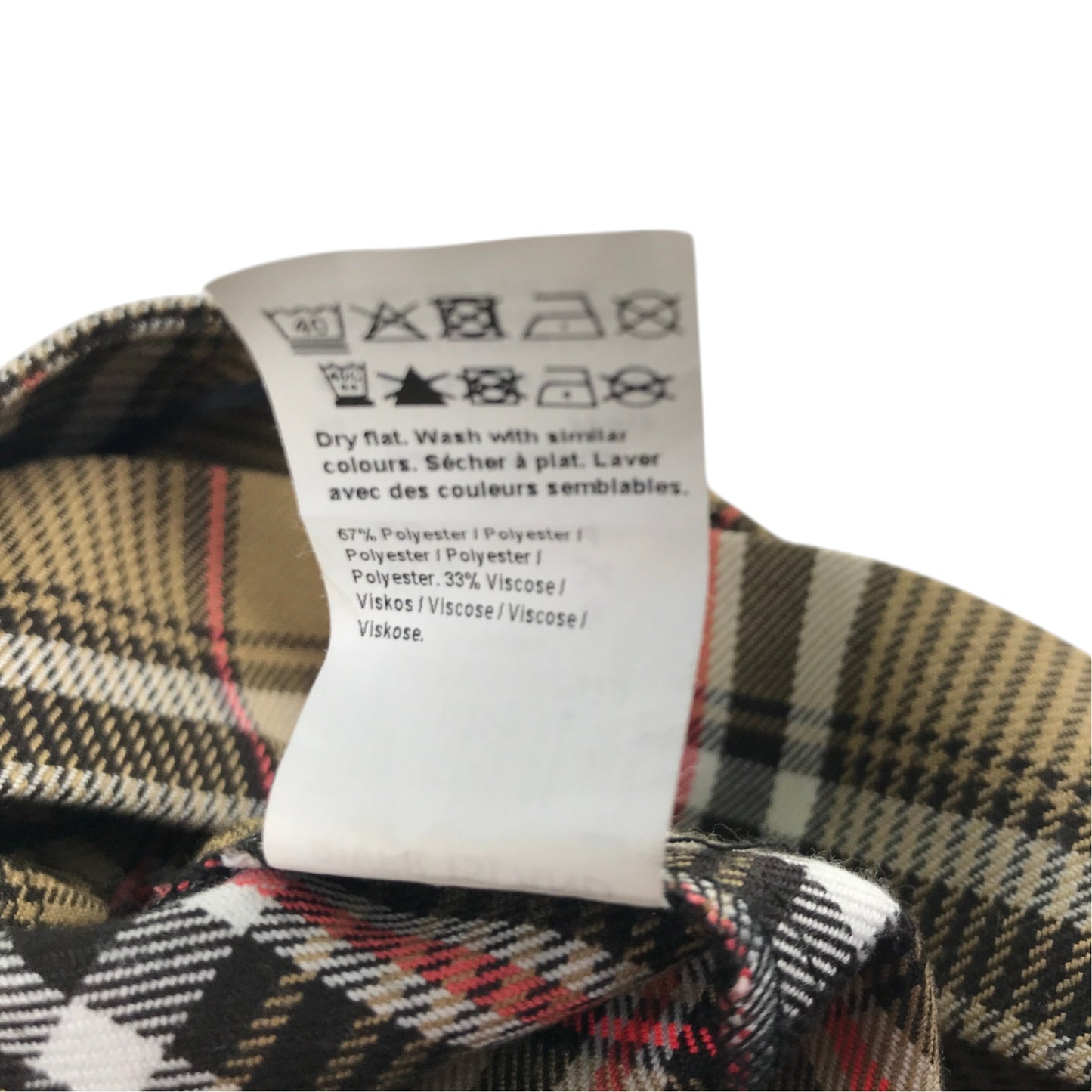 River Island UK 8 brown check tartan skirt polyester viscose