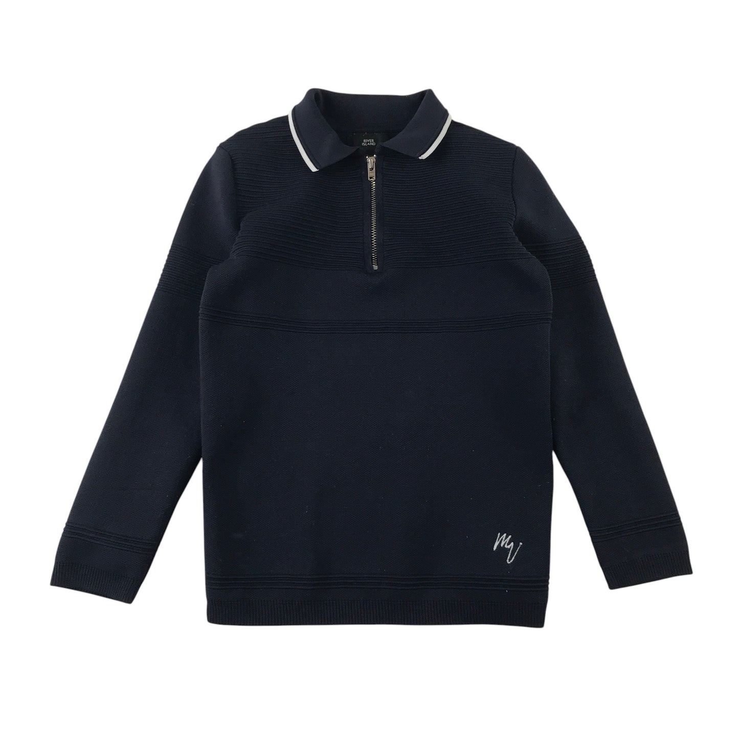 River Island 5-6 navy blue jumper with collars polyester