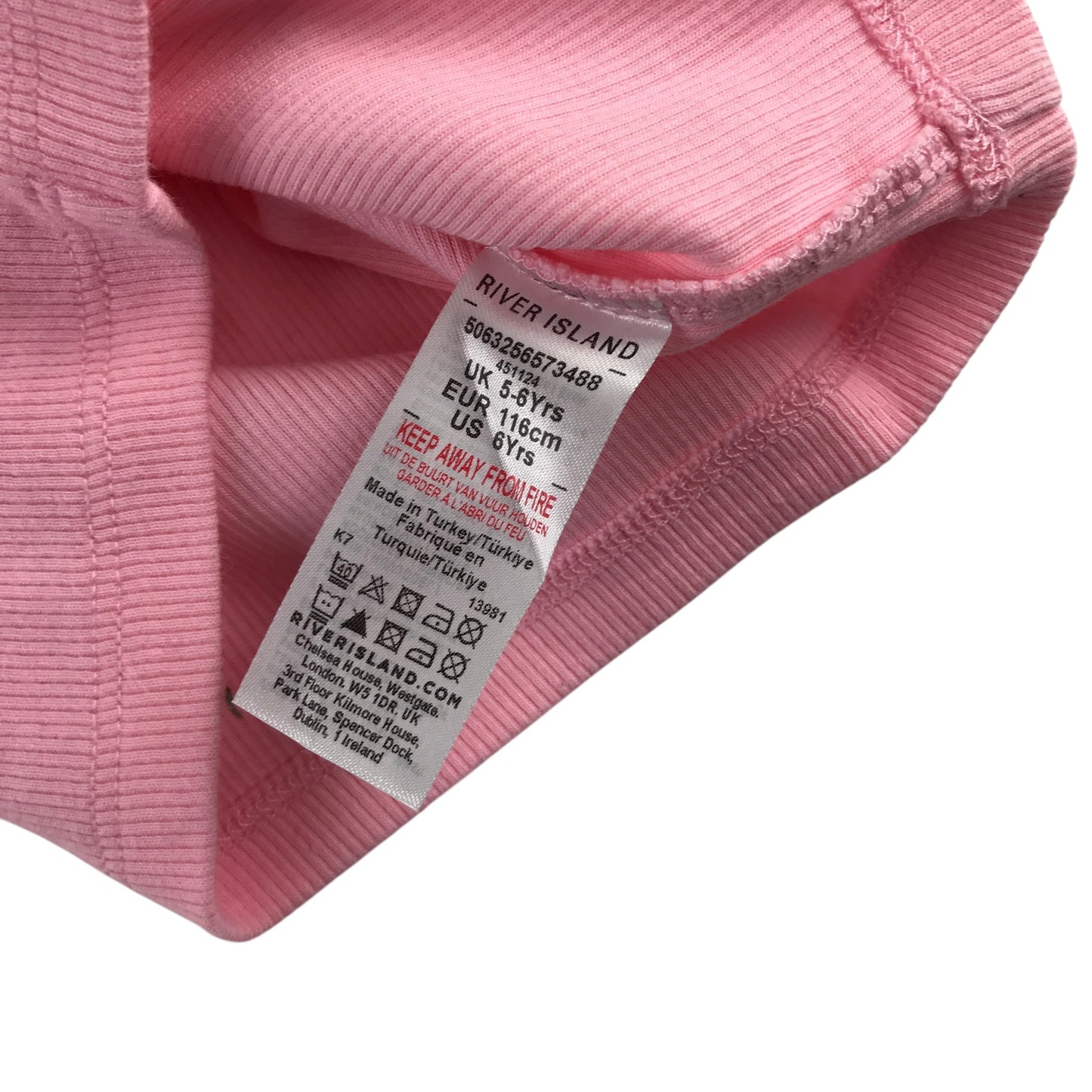 River Island and George summer bundle 5-6 years pink hooded t-shirt and grey shorts cotton viscose elastane