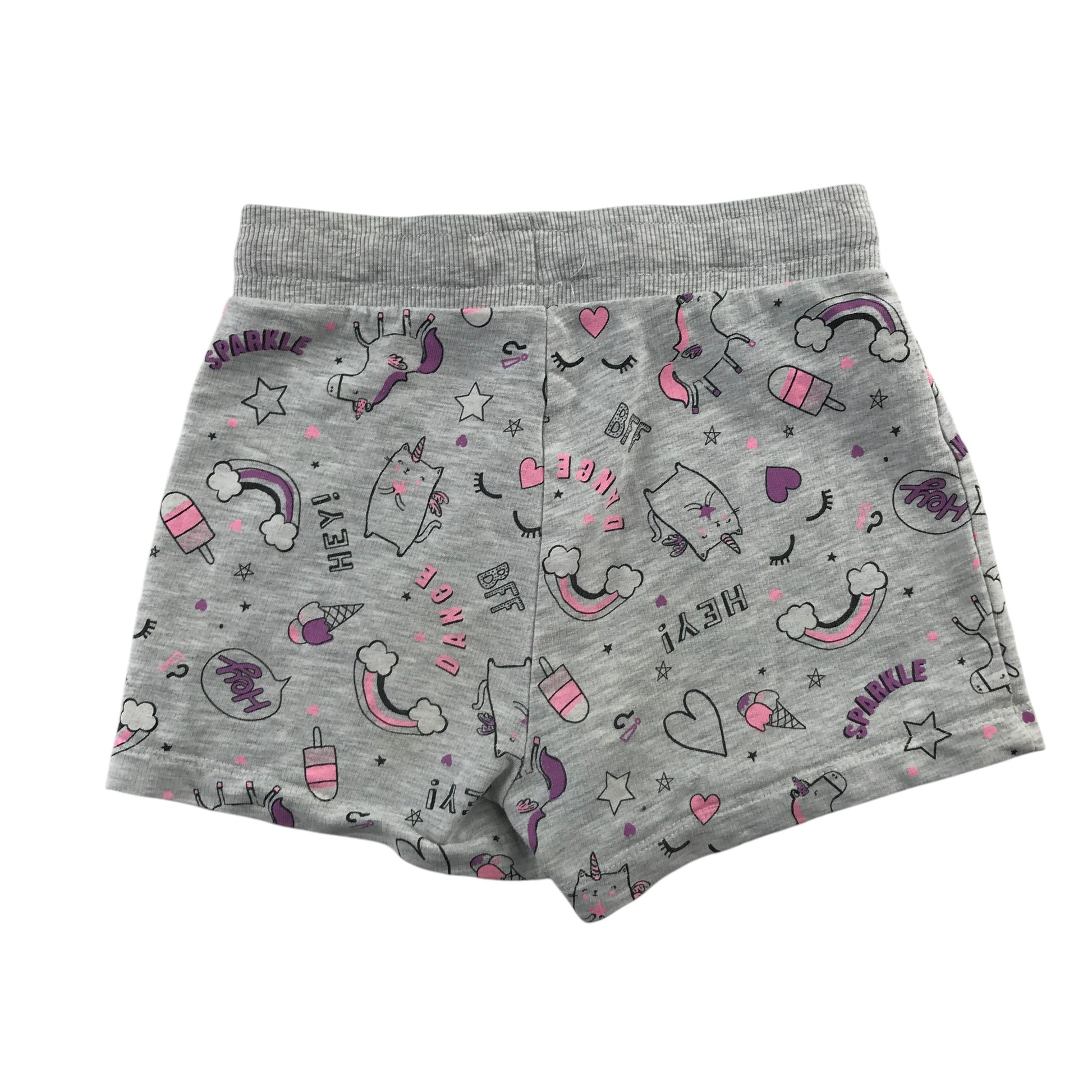 River Island and George summer bundle 5-6 years pink hooded t-shirt and grey shorts cotton viscose elastane