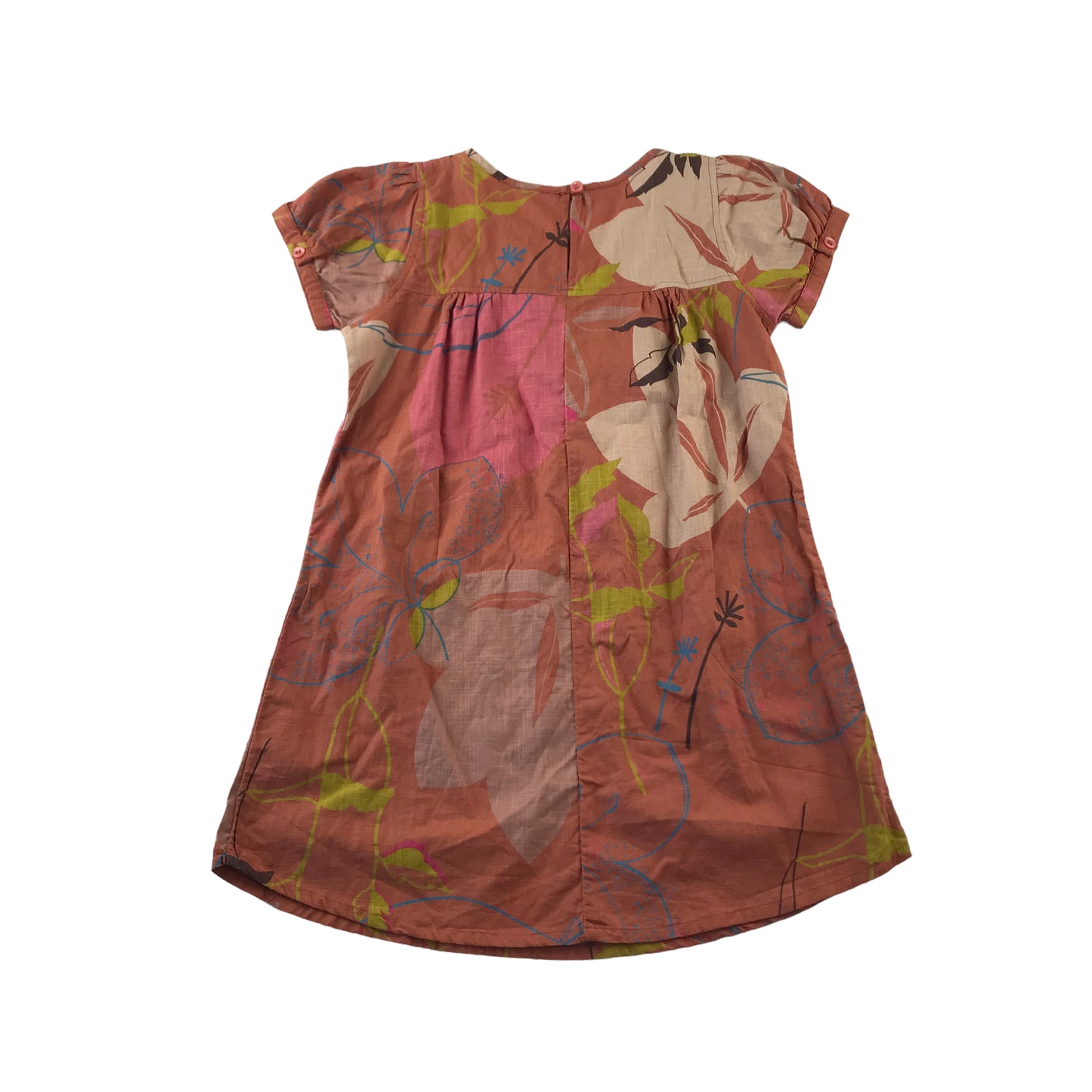 Next Dress Age 10 Brown Floral Design Cotton