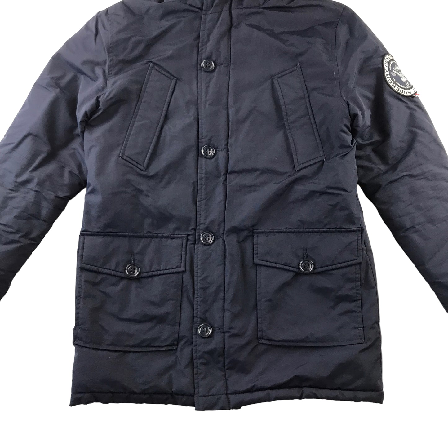 Superdry Jacket Size Men M Navy Blue Parka warm lined