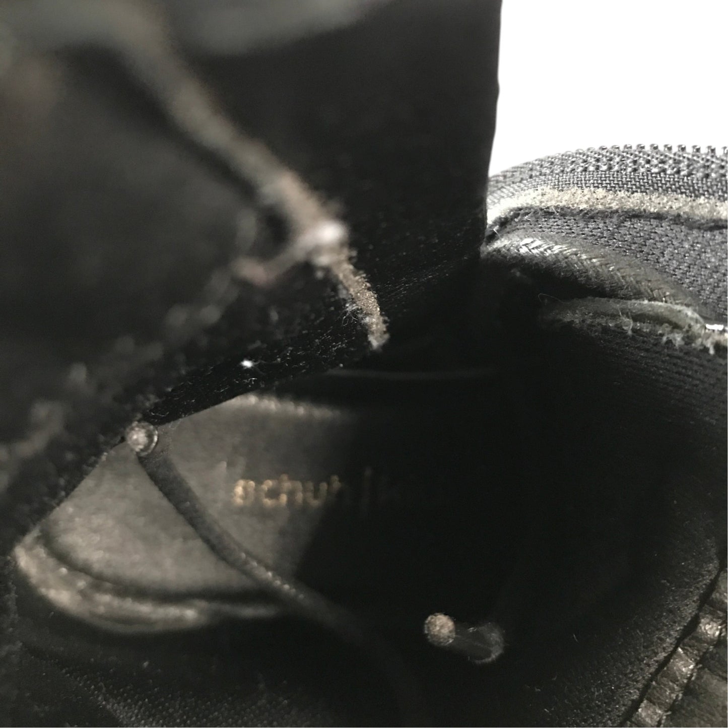 Schuh size 13 junior black glossy faux leather boots